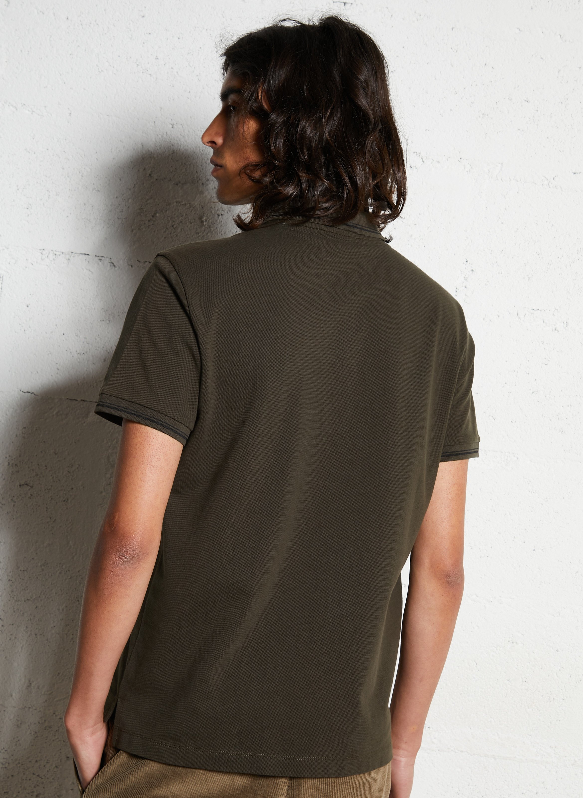 Short sleeve regular fit polo IKKS Khaki