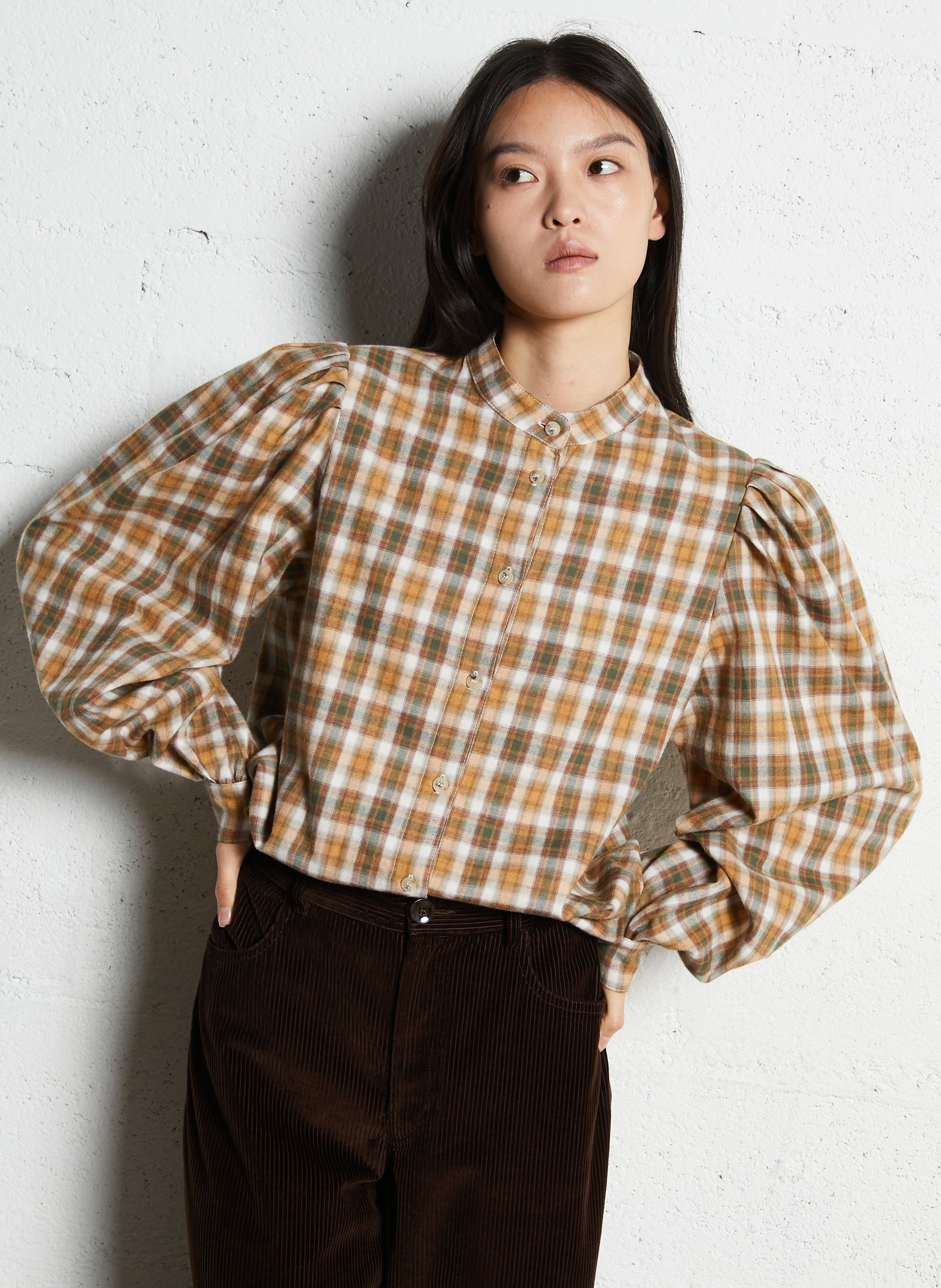 Rechte, katoenen blouse met print SUZIE WINKLE Beige