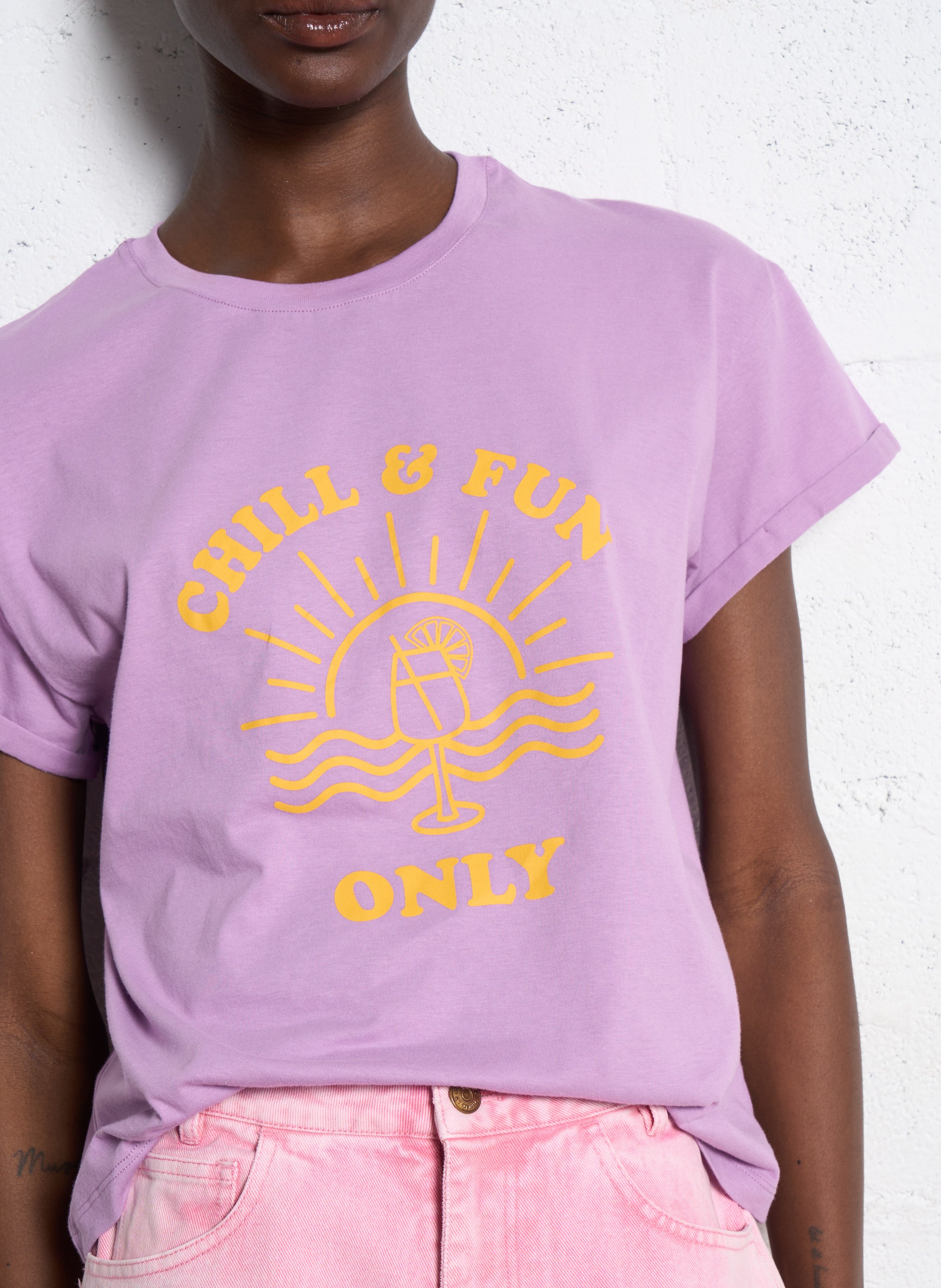 Tee-shirt droit en coton I CODE Violet