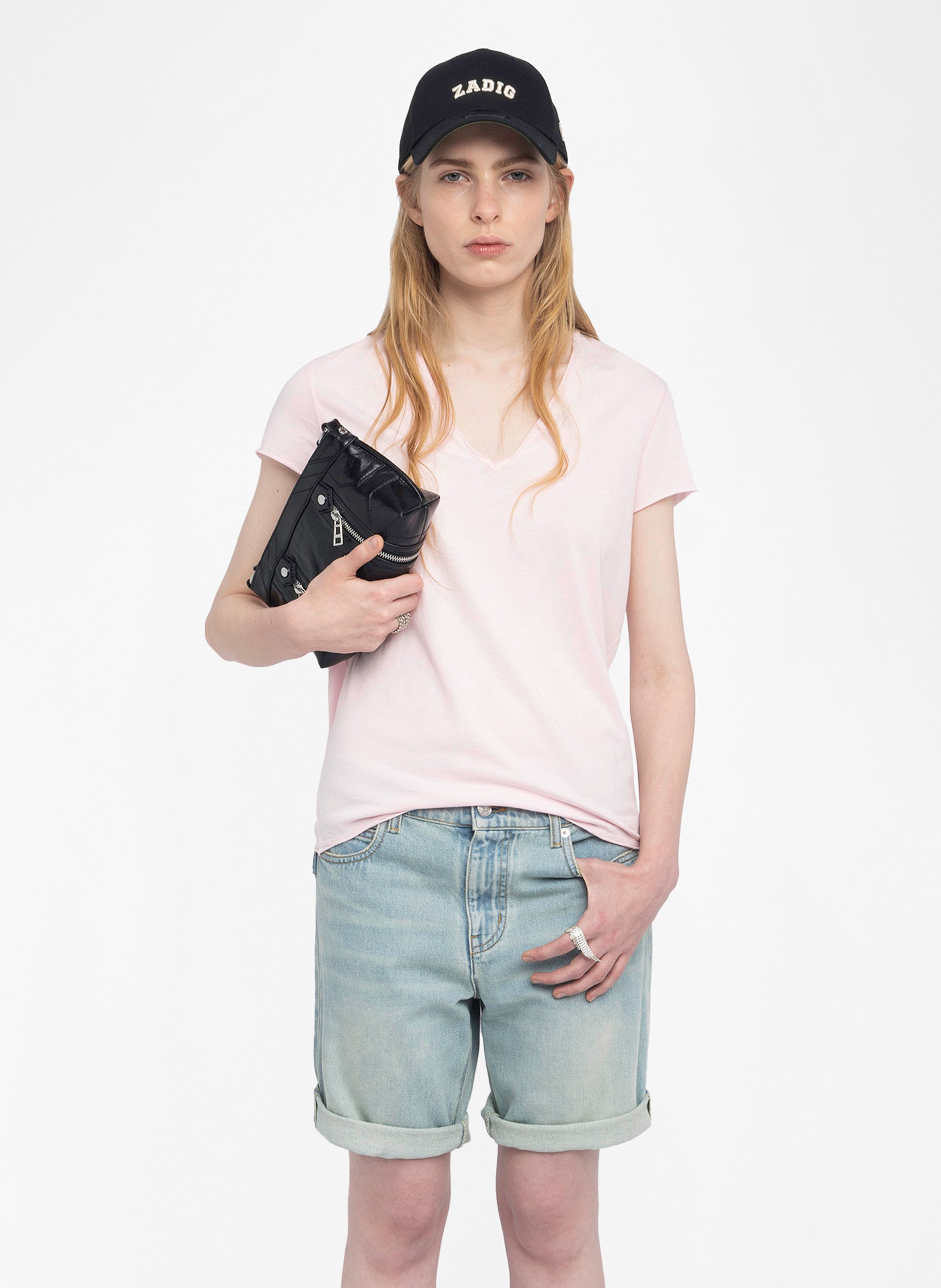 Straight V-neck T-shirt with back pattern ZADIG&VOLTAIRE Pink