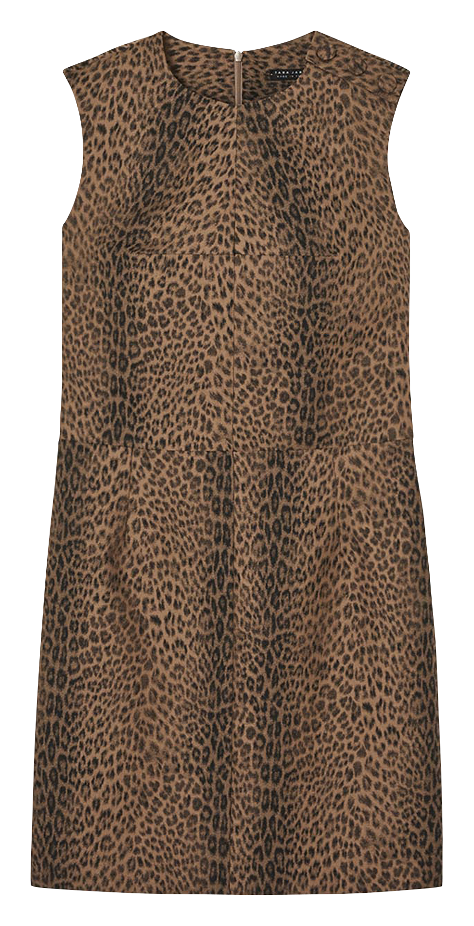 Robe courte col rond imprimée TARA JARMON Marron