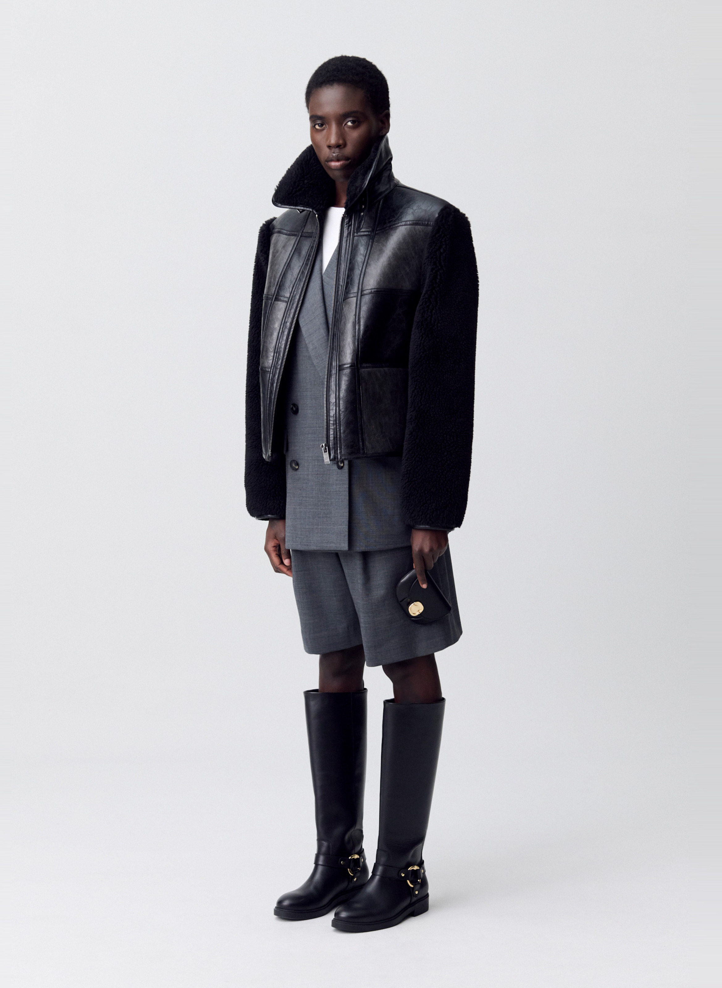 Straight jacket with classic collar CLAUDIE PIERLOT Black