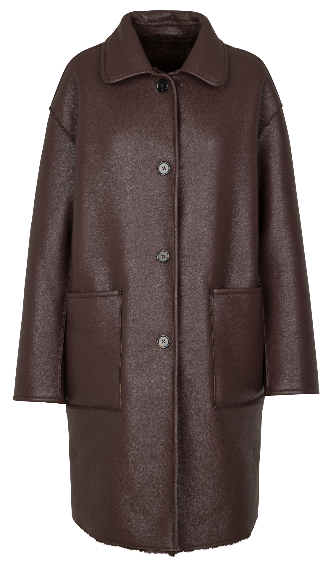 Manteau oversize réversible BELLEROSE Marron