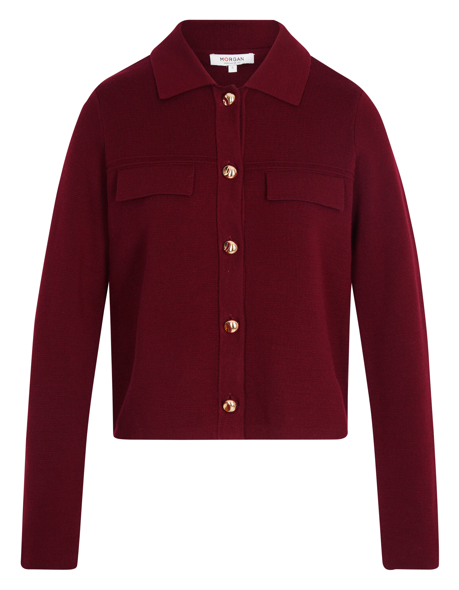 Cardigan with classic collar MORGAN Red
