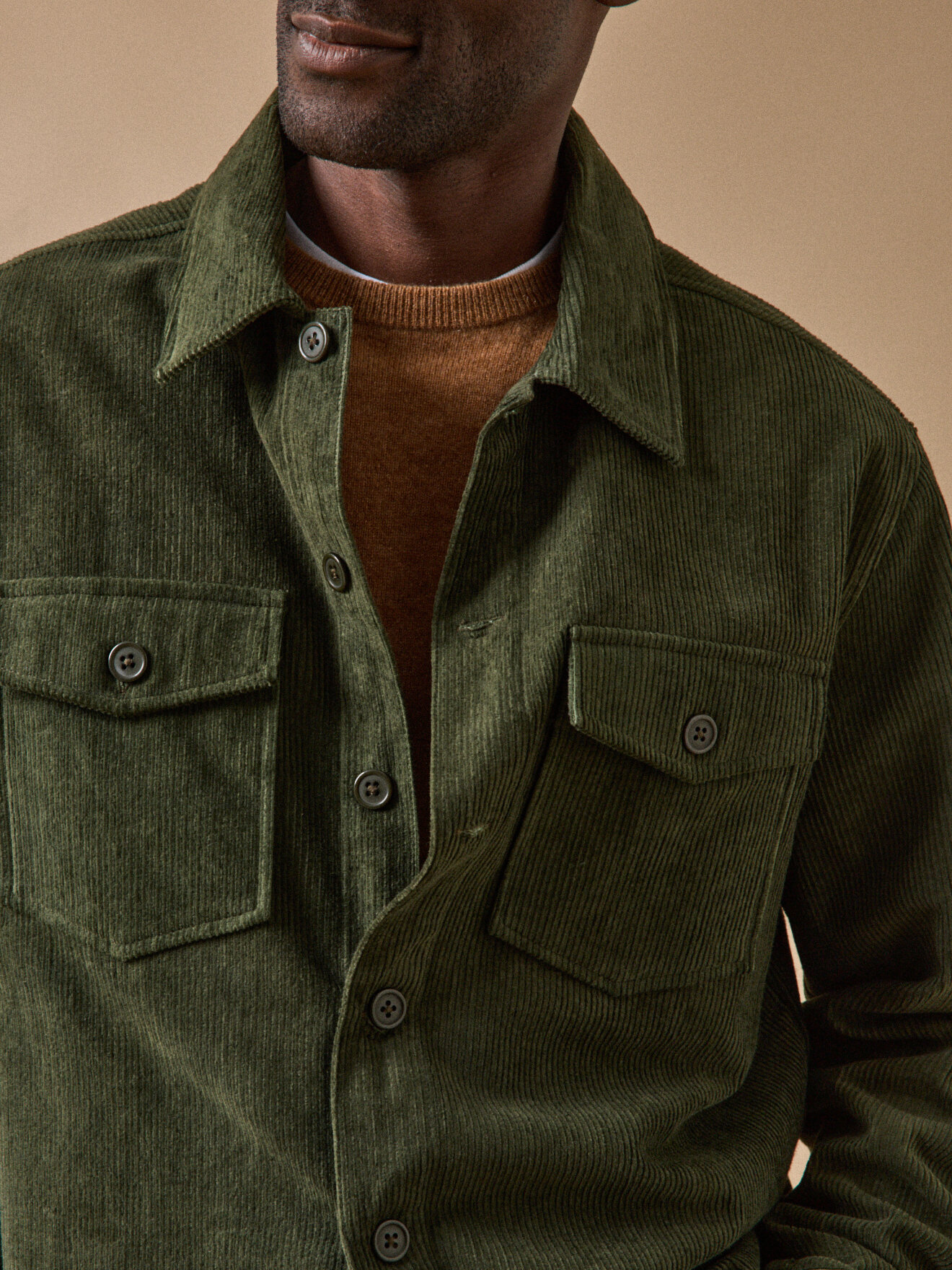 Corduroy overshirt CYRILLUS Green