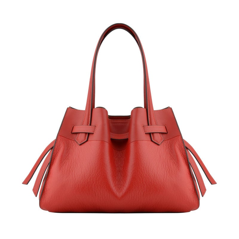 Handbag - cowhide leather POURCHET Red