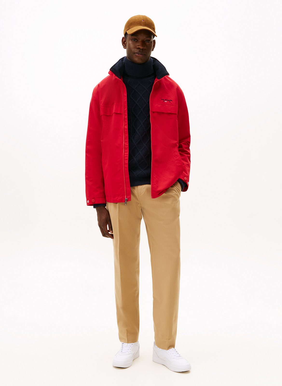 Baskets basses en cuir mélangé TOMMY HILFIGER Blanc