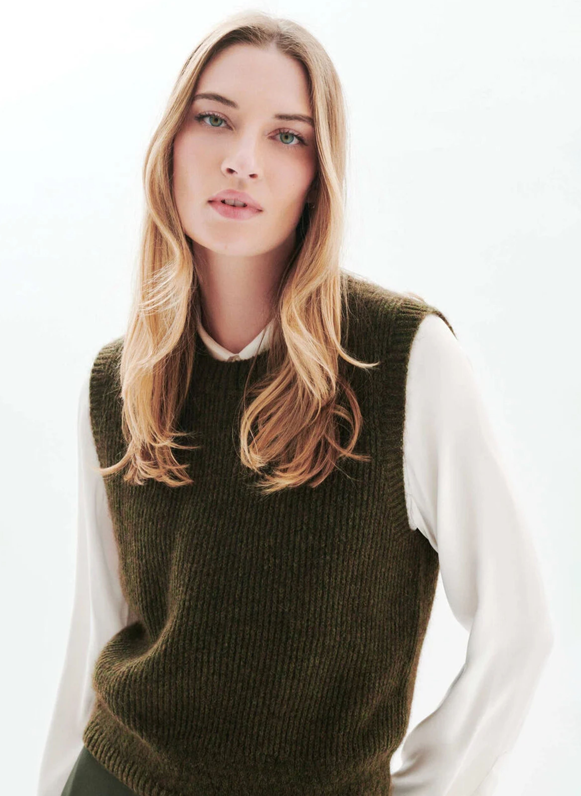 Sleeveless top with metallic detail CAROLL Green