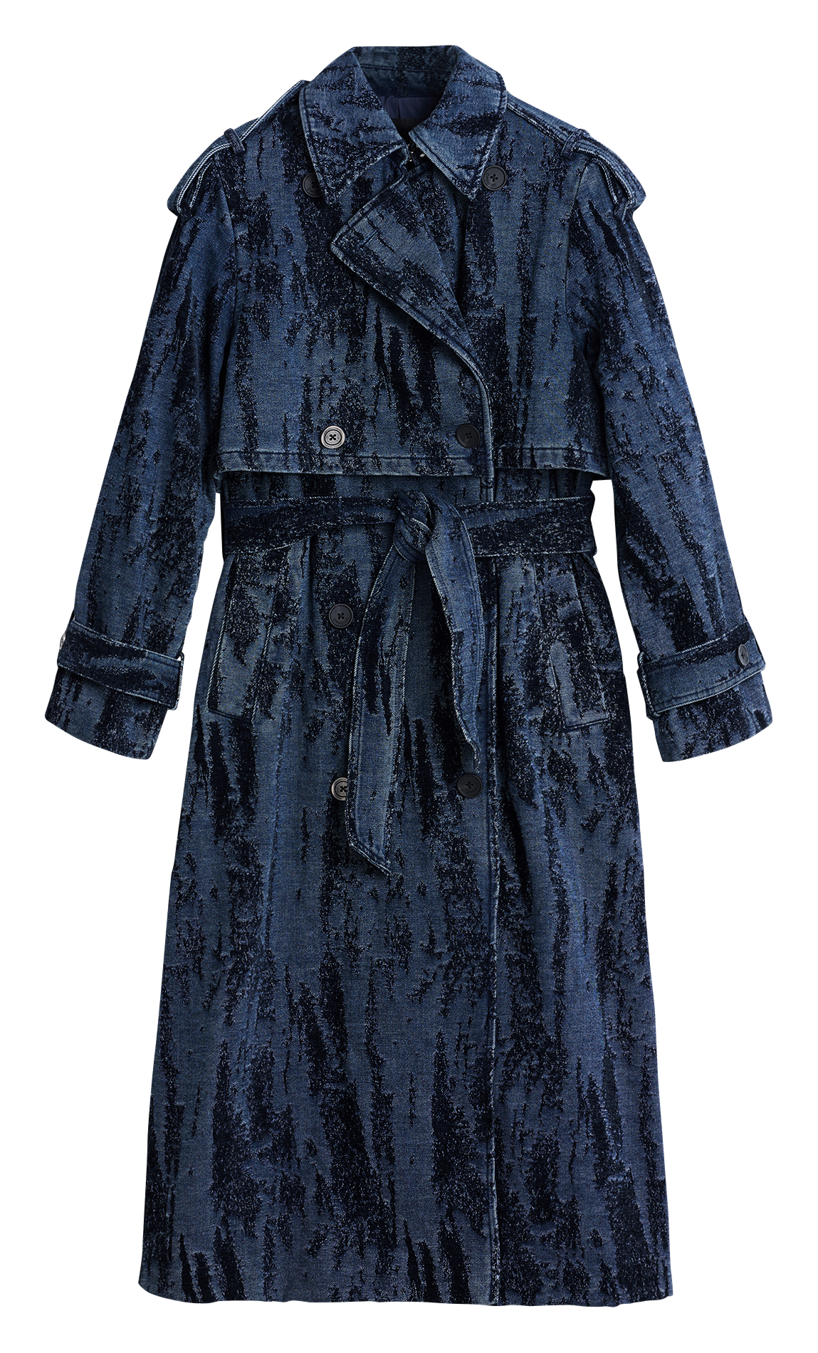 Trench long ceinturé effet usé DESIGUAL Bleu