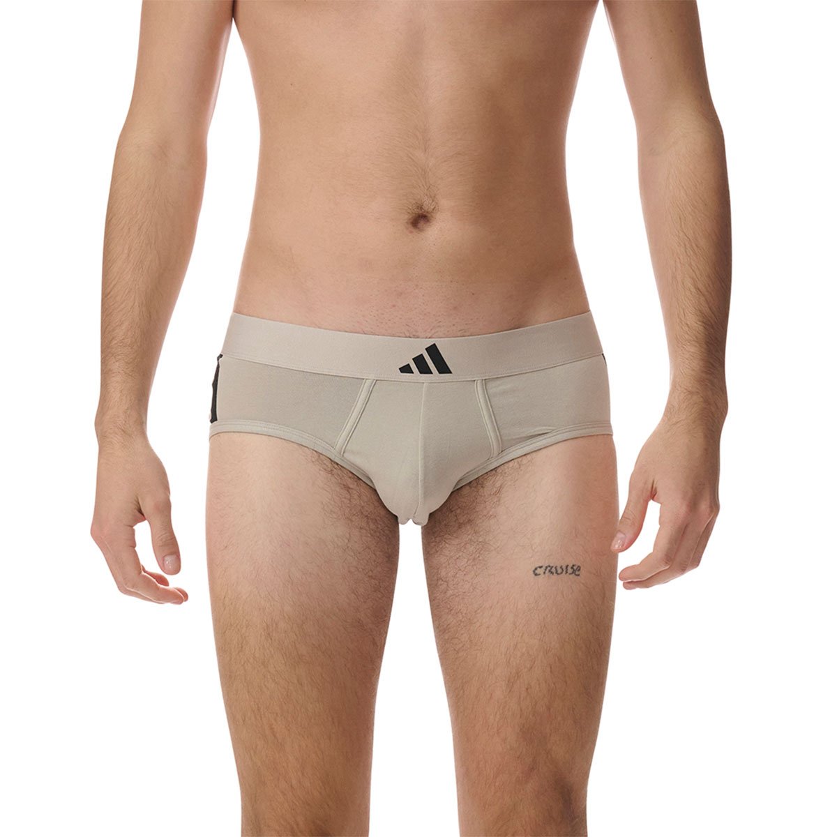 Set of 2 men's active flex cotton 3 stripes adidas sport briefs ADIDAS UNDERWEAR Beige