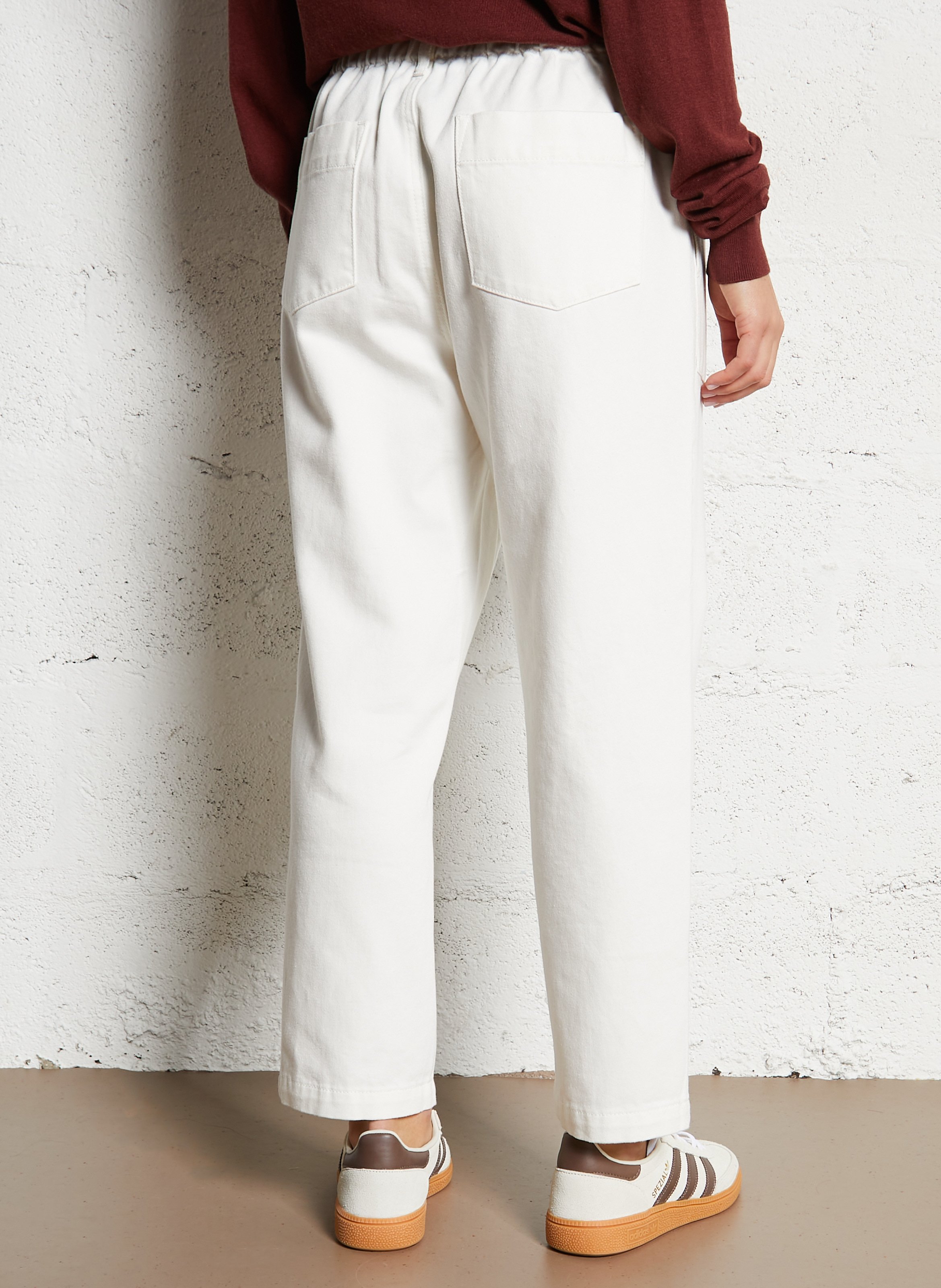 Jean droit en coton JC SOPHIE Blanc