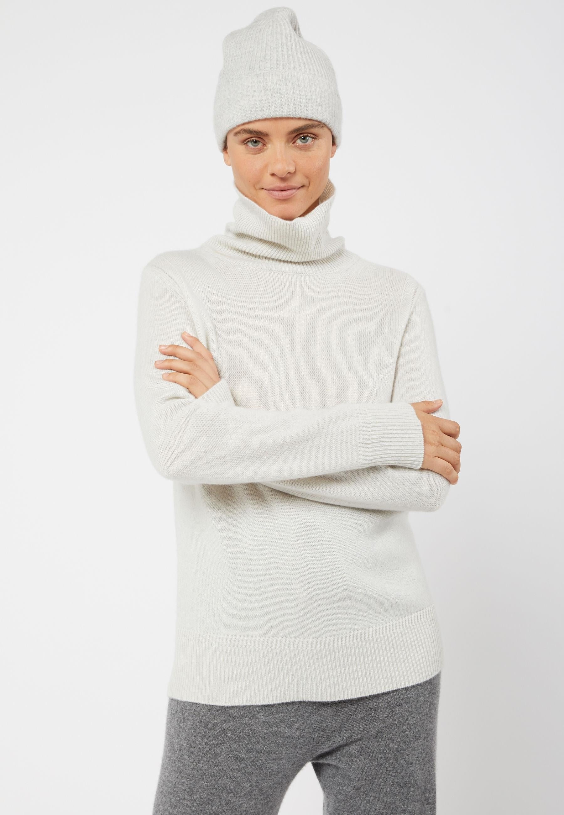 Oversized cashmere turtleneck sweater RODIER White