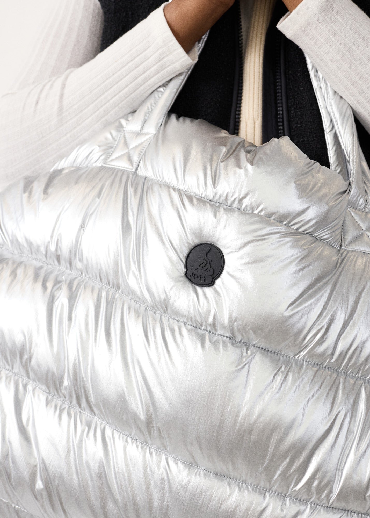 Metallic Maxi Tote Bag - Leina Metallic JOTT Grey