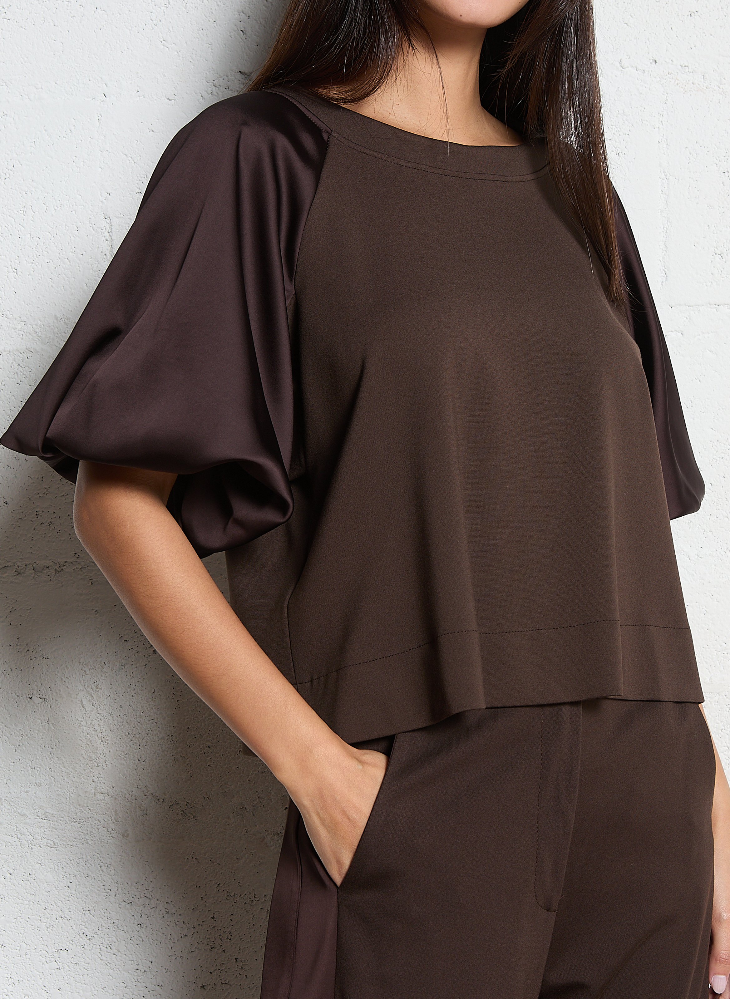 Loose-fit round-neck top IMPERIAL Brown