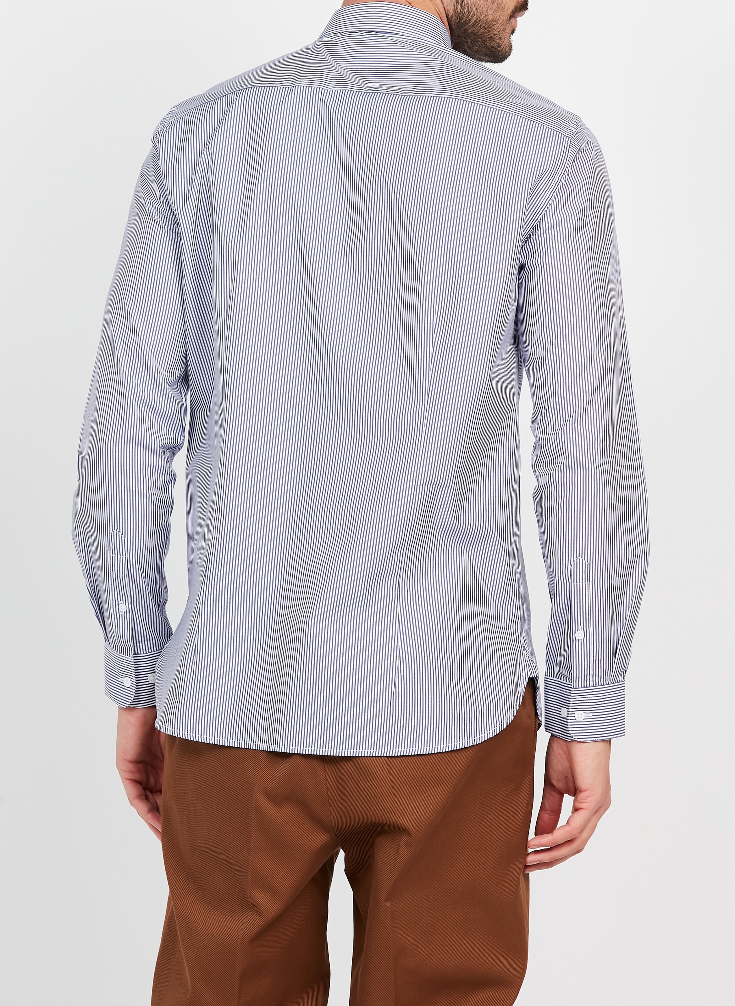 Slim-fit striped cotton shirt with classic collar ATELIER PRIVE Blue