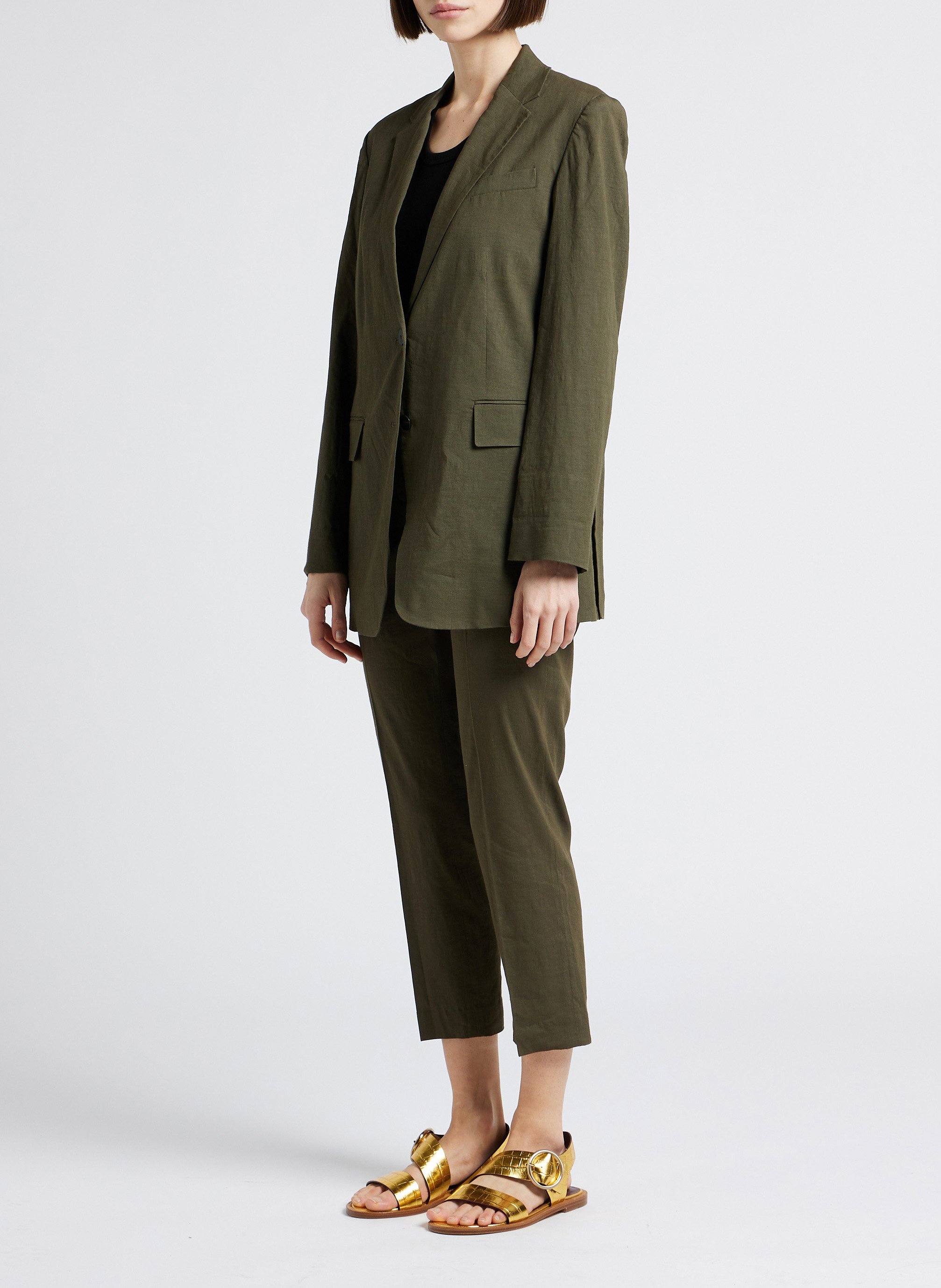 Capribroek | linnenblend THEORY Kaki