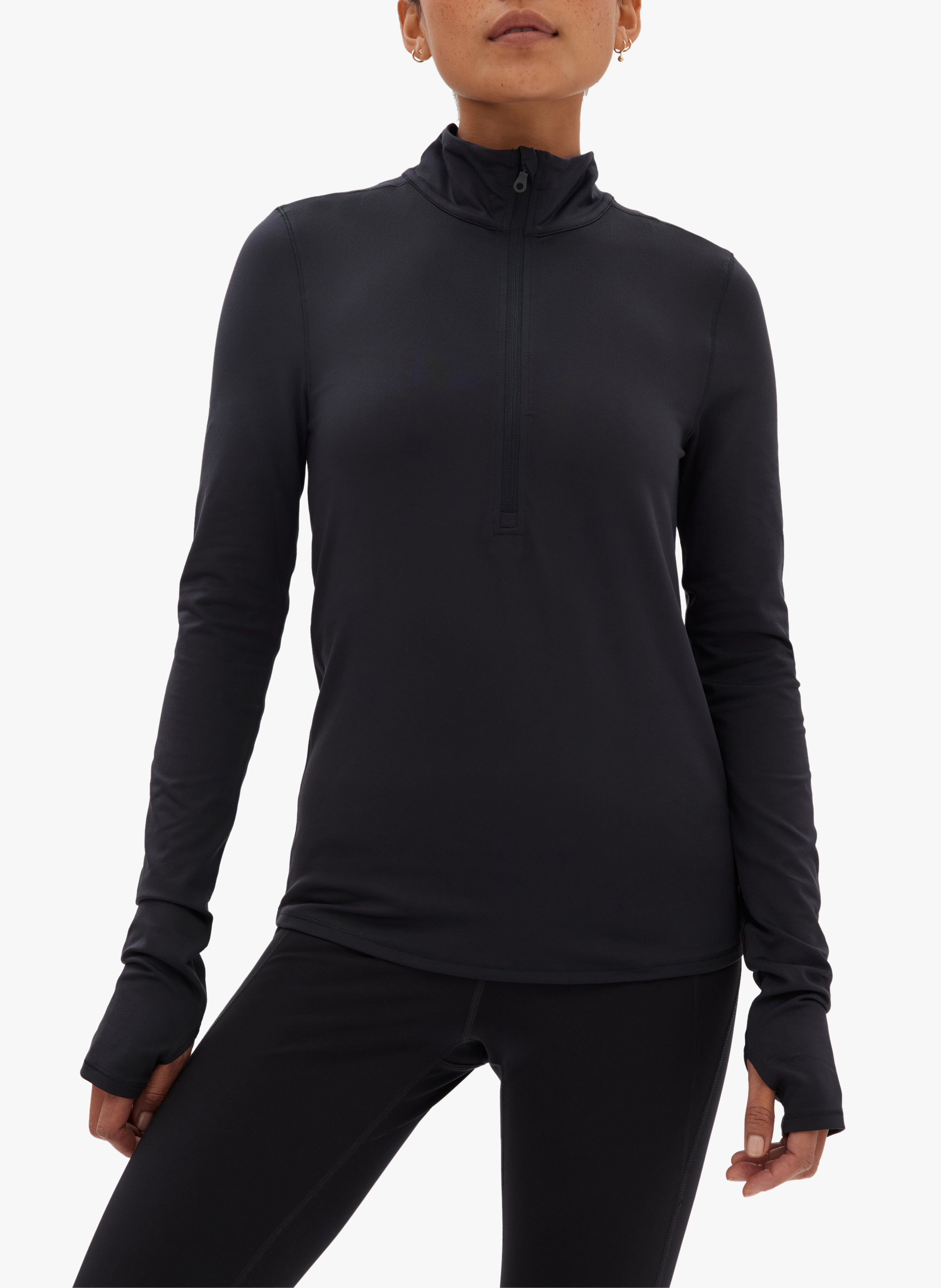 Top col montant zippé de sport  GIRLFRIEND COLLECTIVE Noir