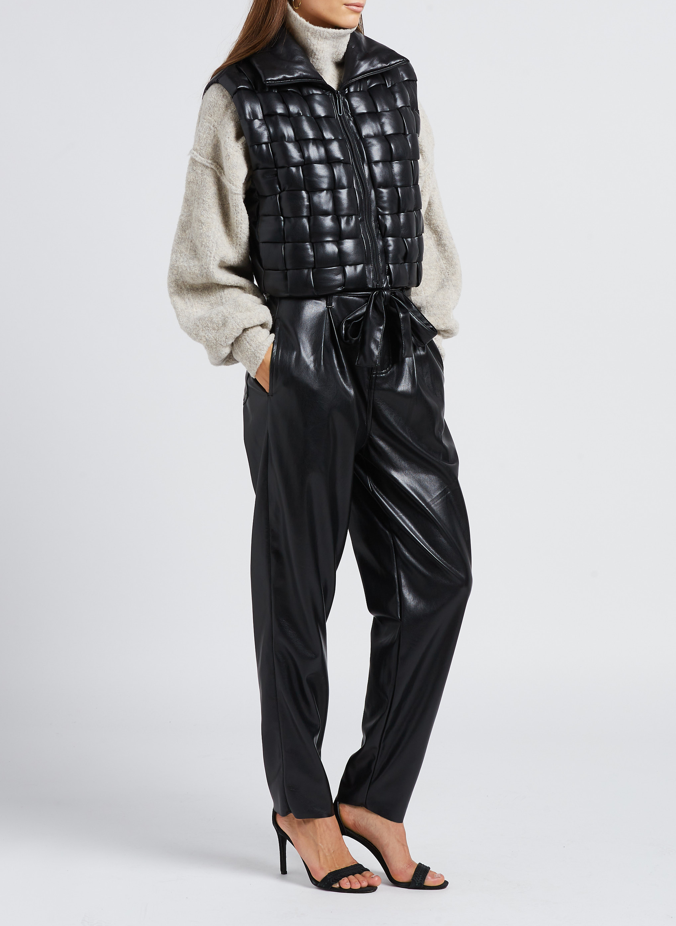 Karottenhose in Leder-Optik MES DEMOISELLES Schwarz