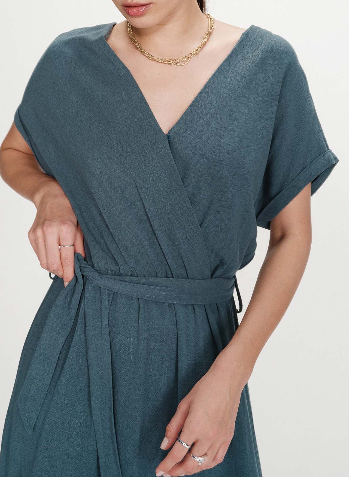 Robe longue col V GRACE ET MILA Vert