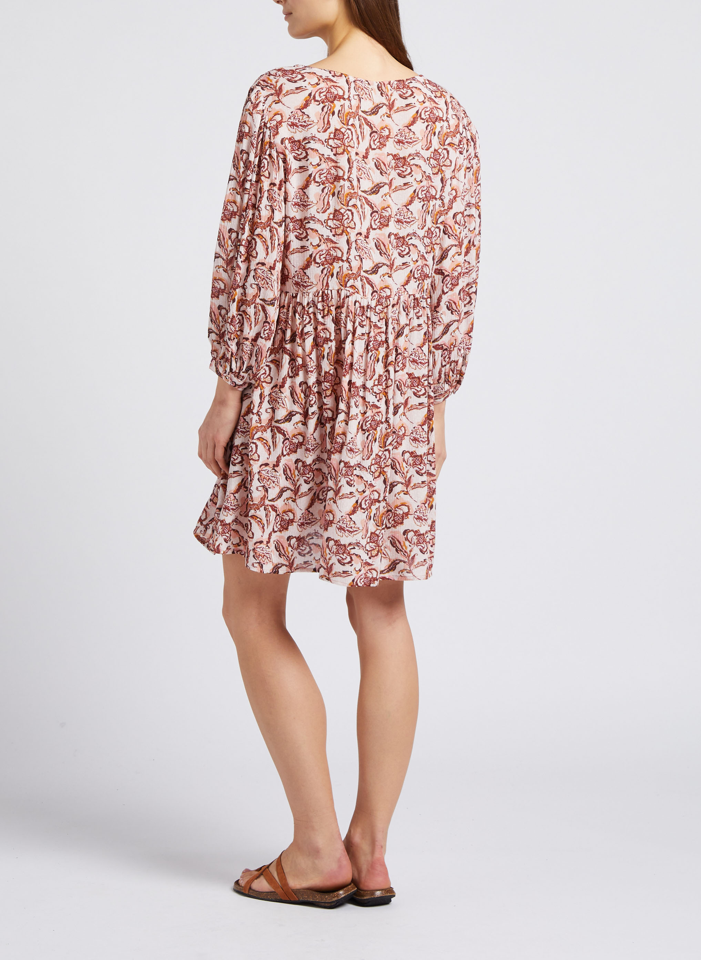 Robe courte col V imprimée LA PETITE ETOILE Multicolore