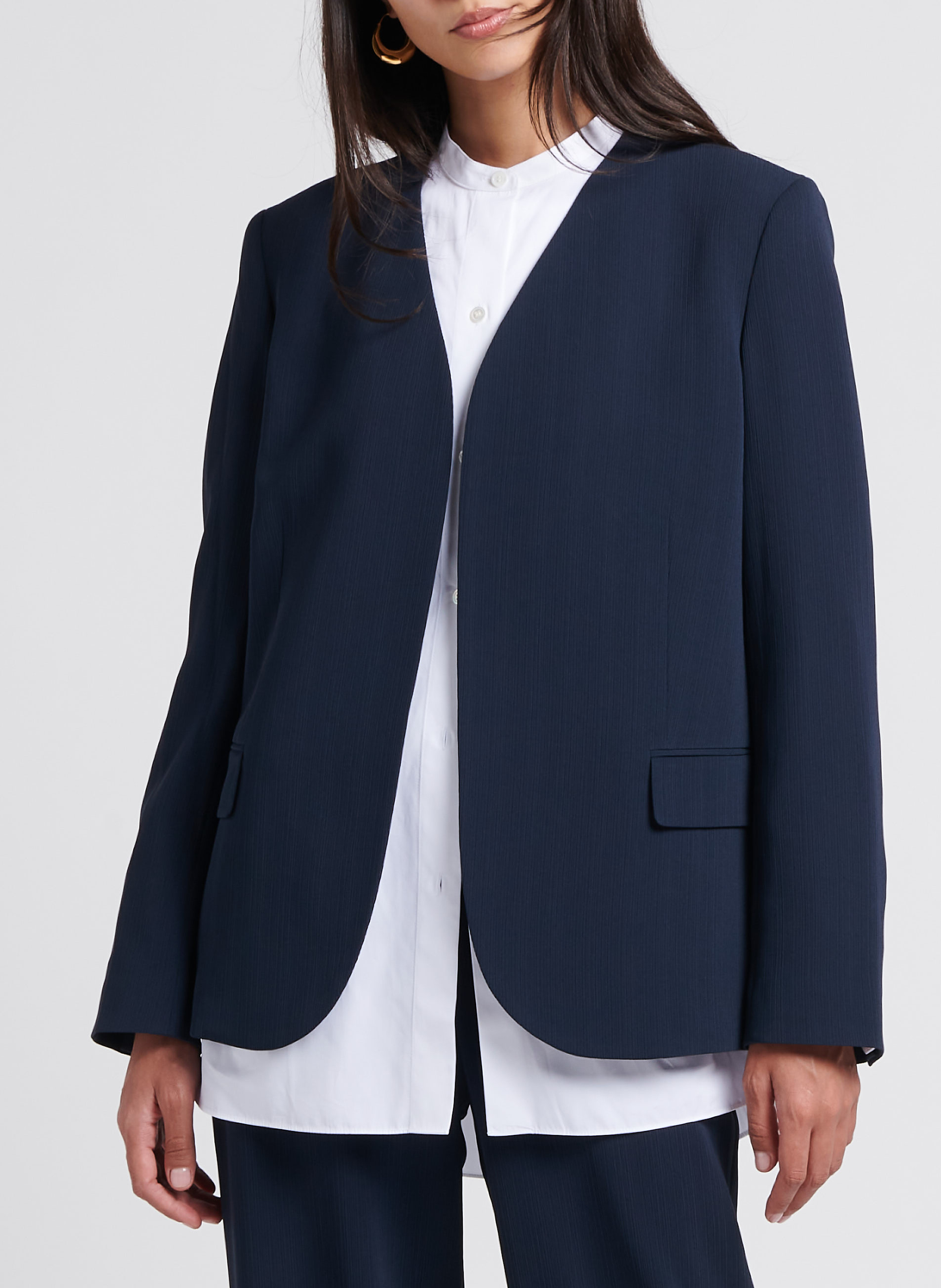 Blazerjacke mit V-Ausschnitt THEORY Blau