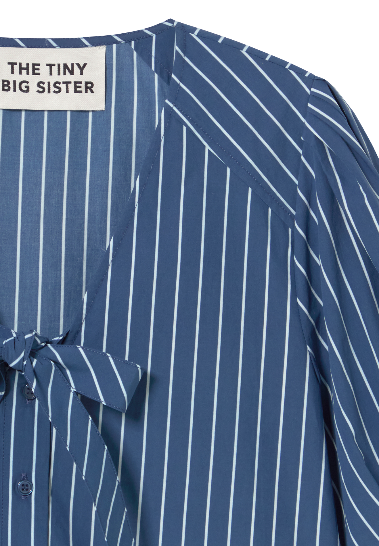 V-neck checked shirt Blue