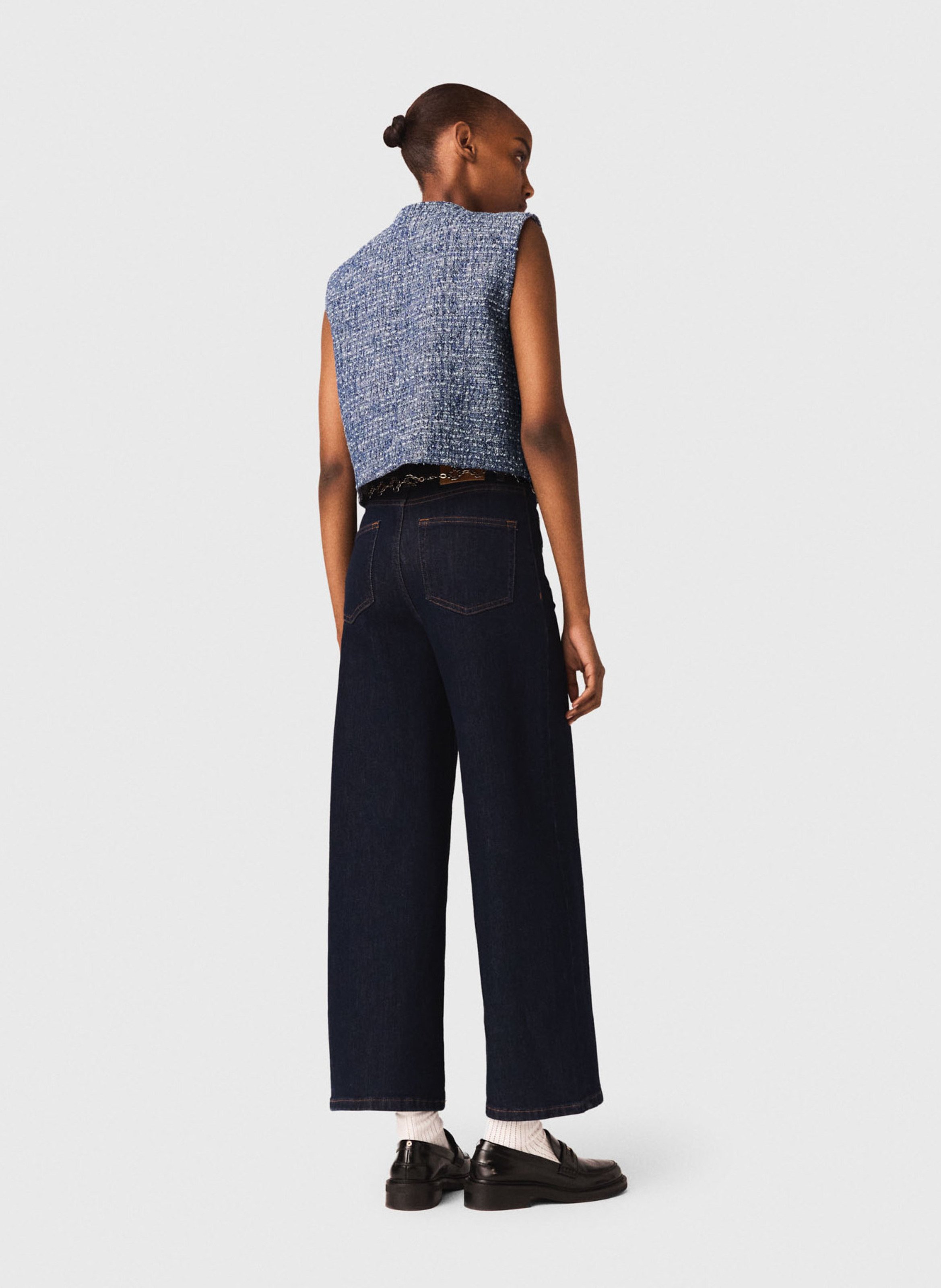 Recht vest | katoenblend MAJE Blauw