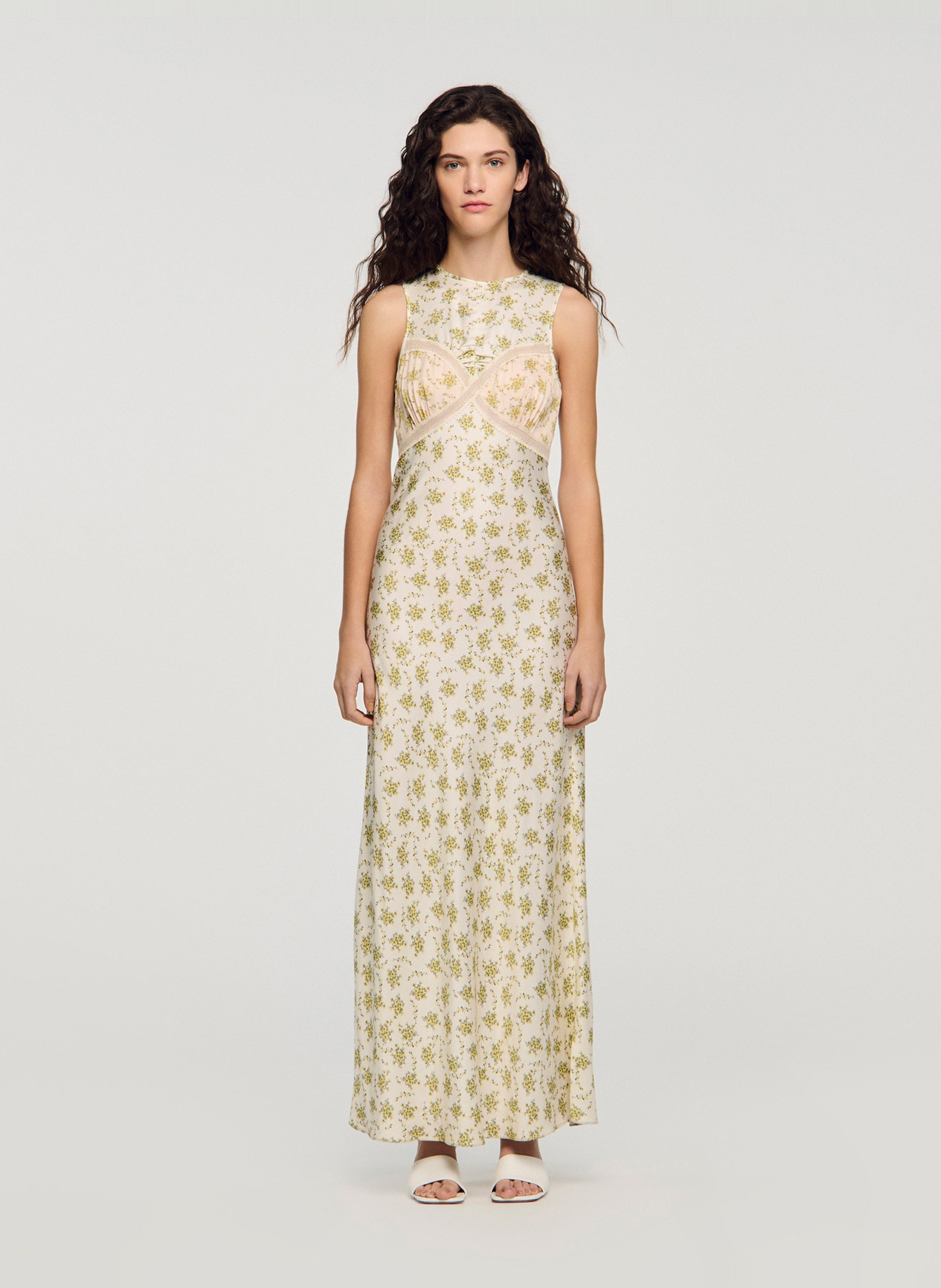 Robe longue évasée  SANDRO Vert