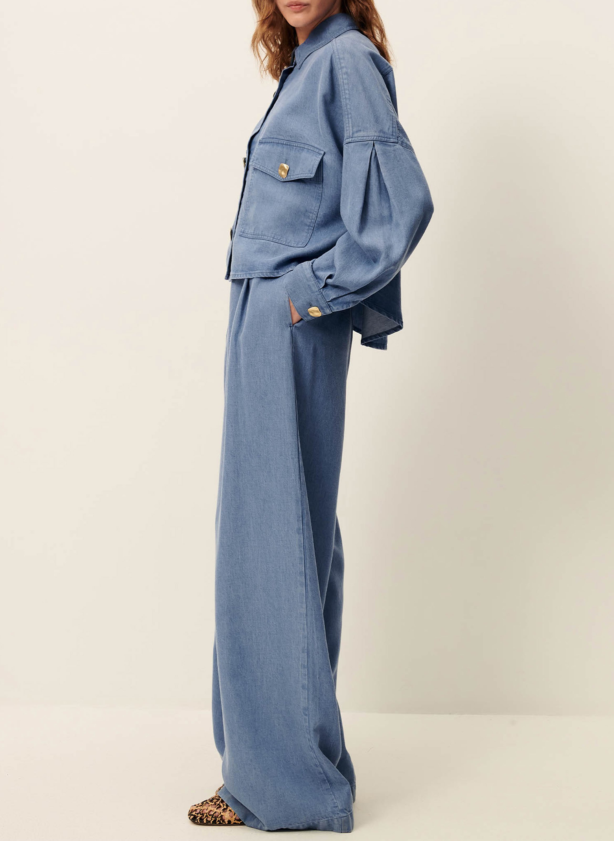 Pantalon large taille haute SESSUN Blau