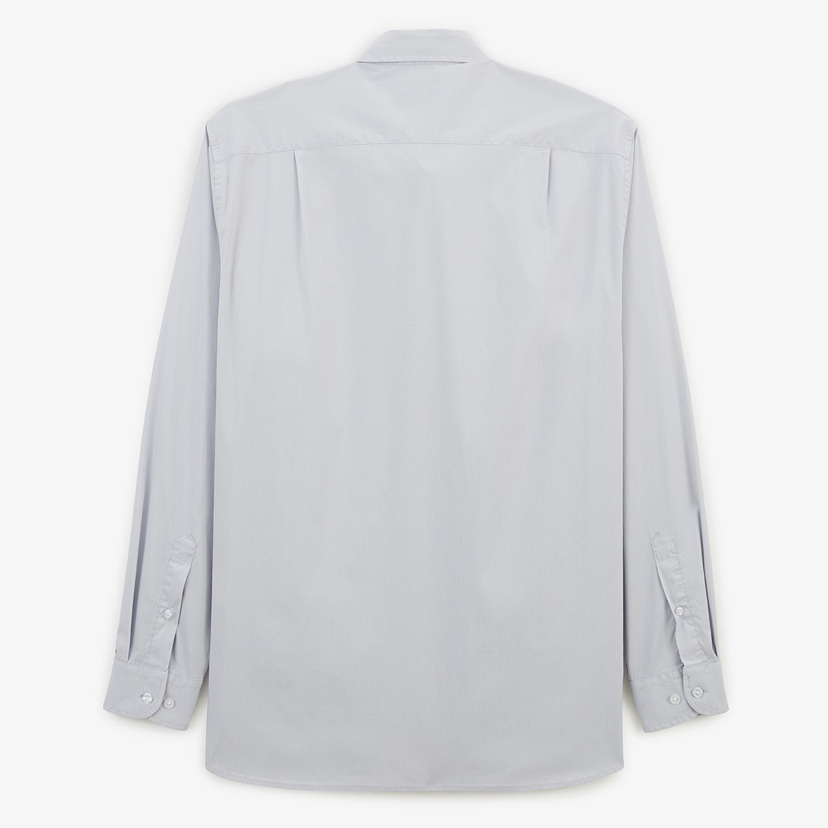 Solid color long-sleeve cotton stretch shirt SERGE BLANCO Grey