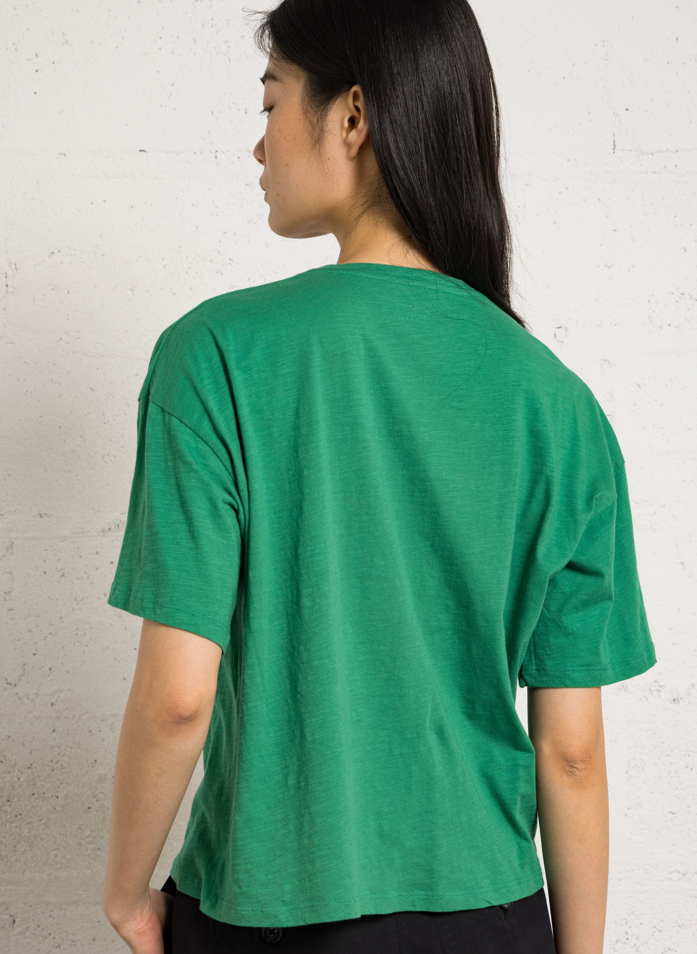 Tee-shirt col rond en coton bio LEON & HARPER Vert