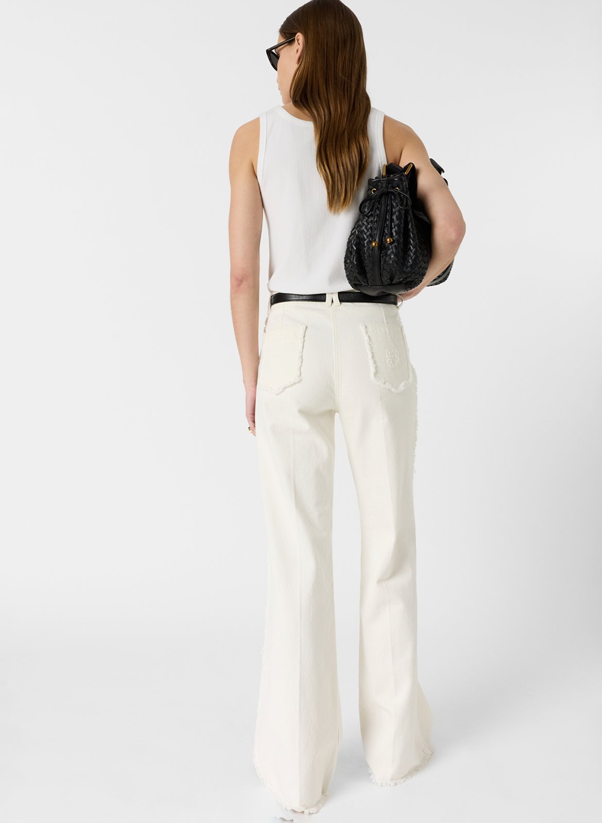 High-rise cotton bootcut jeans GERARD DAREL Beige