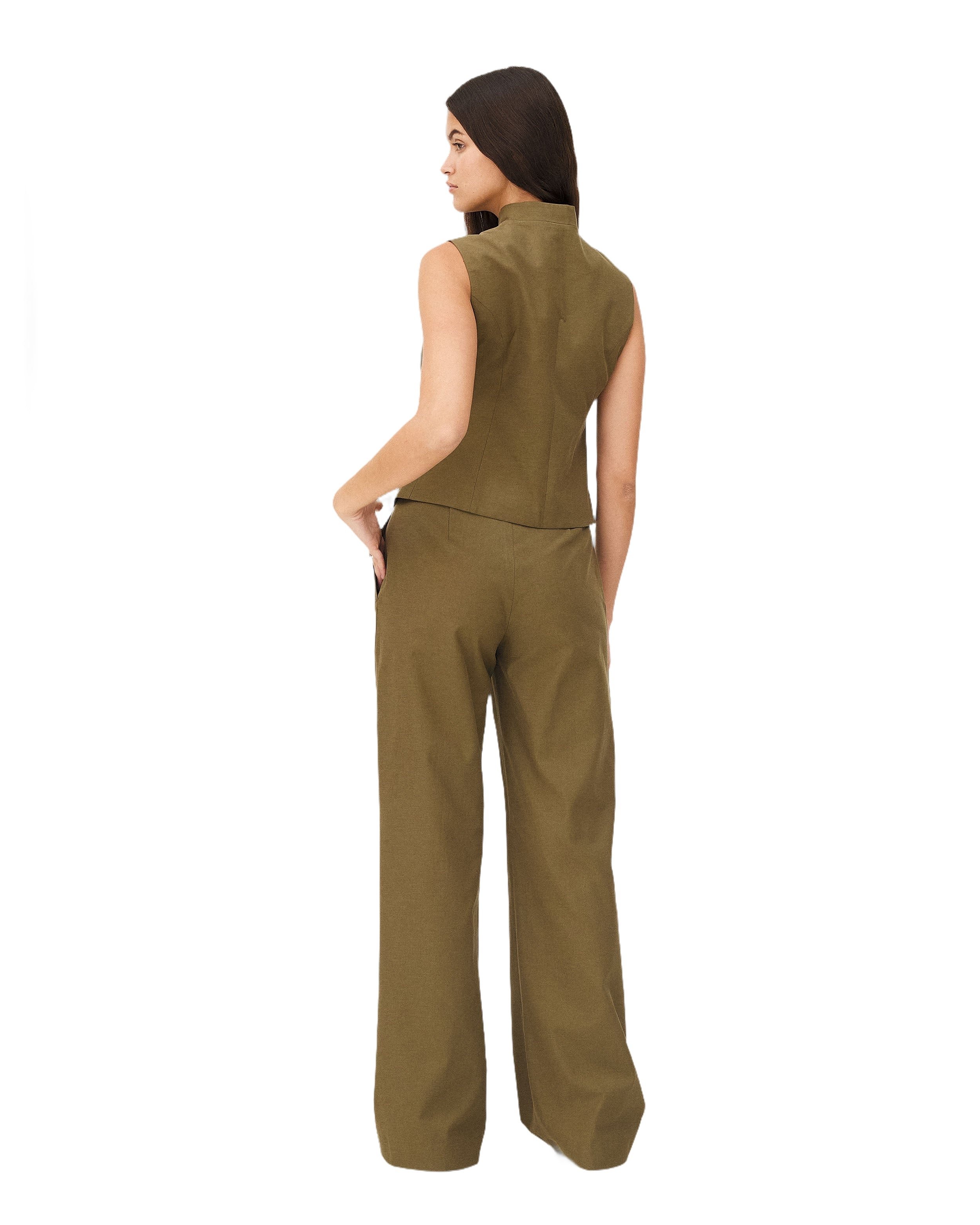 Flared pants GILIA KHAKI BROWN Noyoco Brown