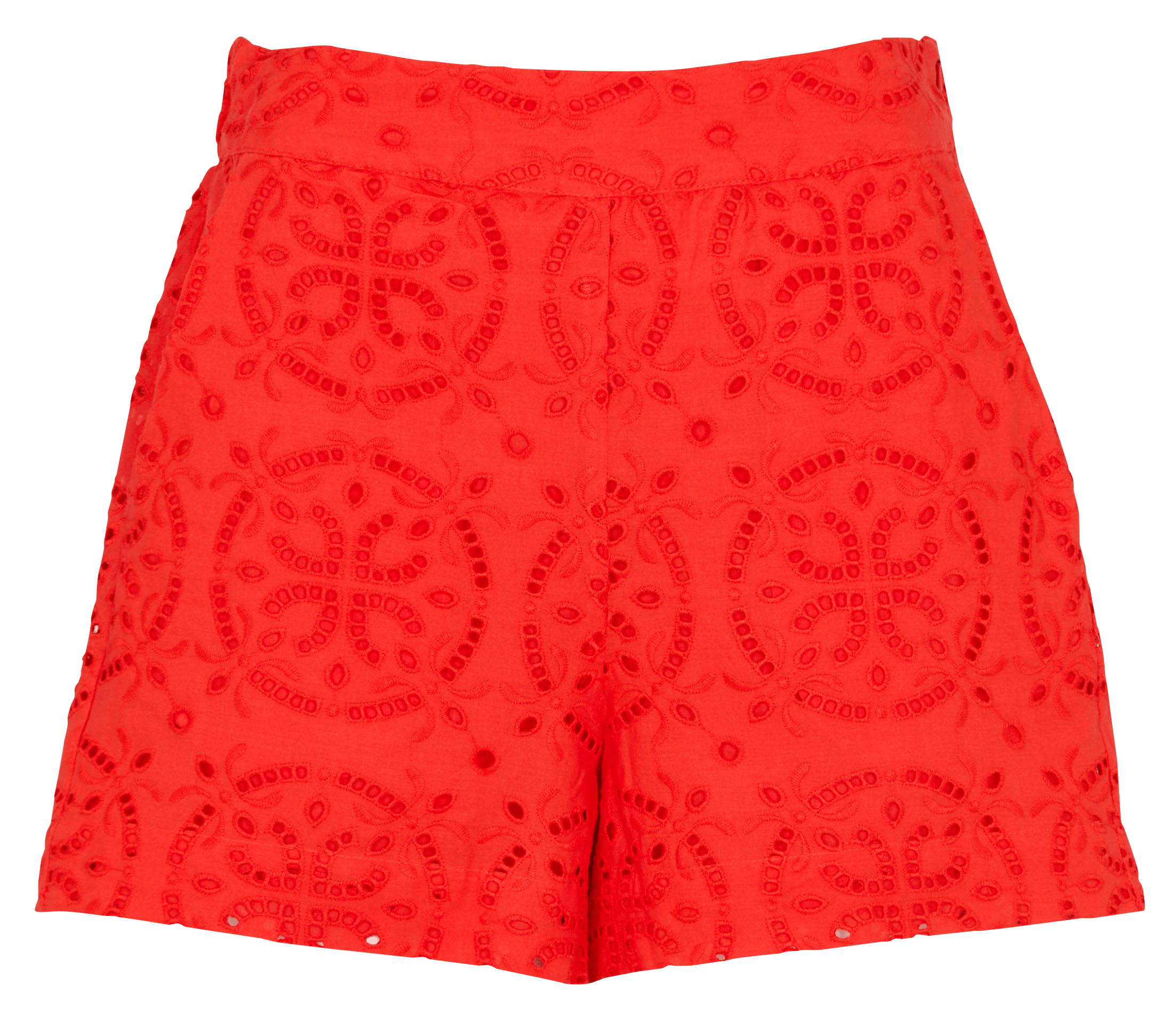 Short droit en coton Rouge