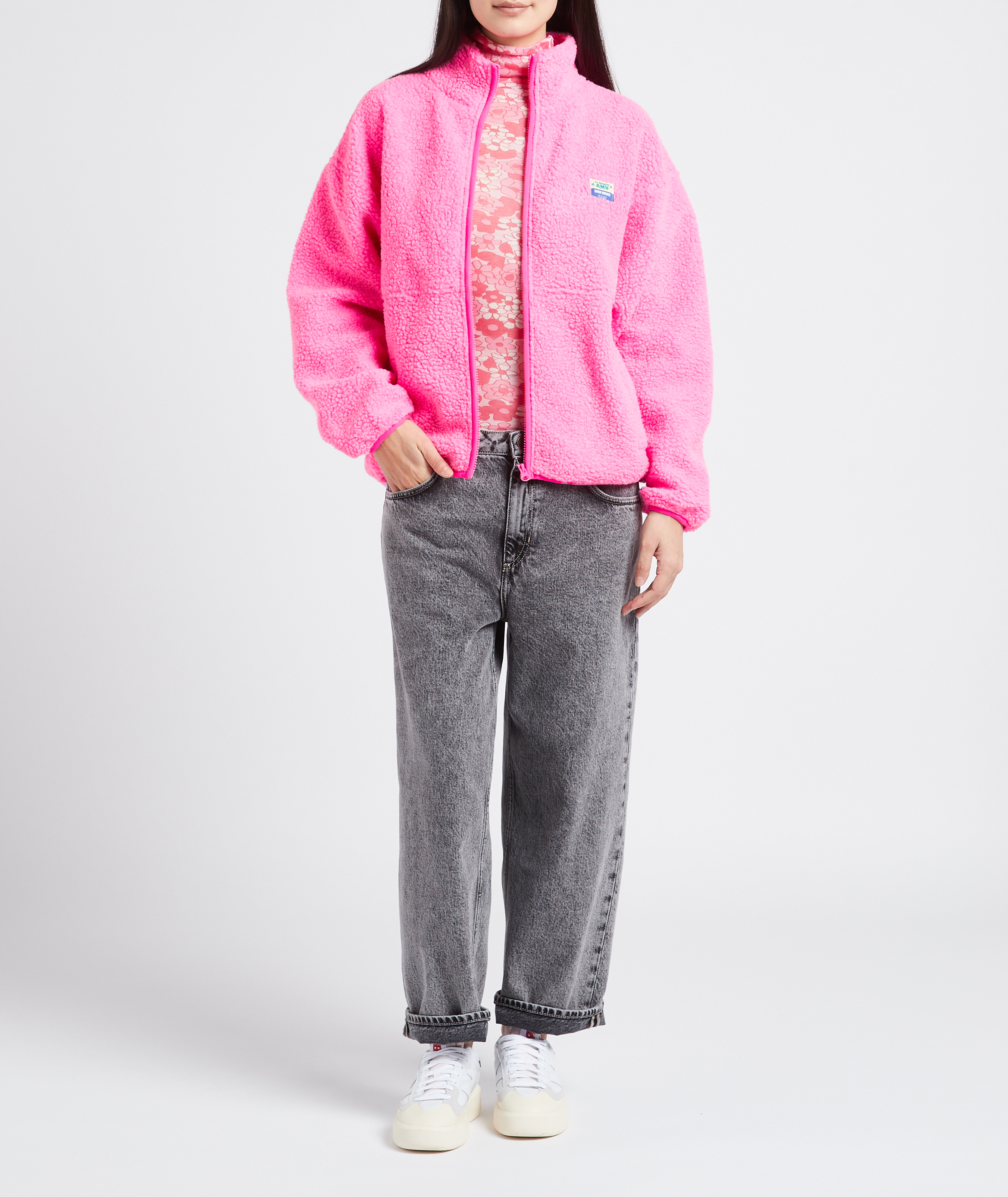 Fleecejacke mit Reißverschluss AMERICAN VINTAGE Rosa