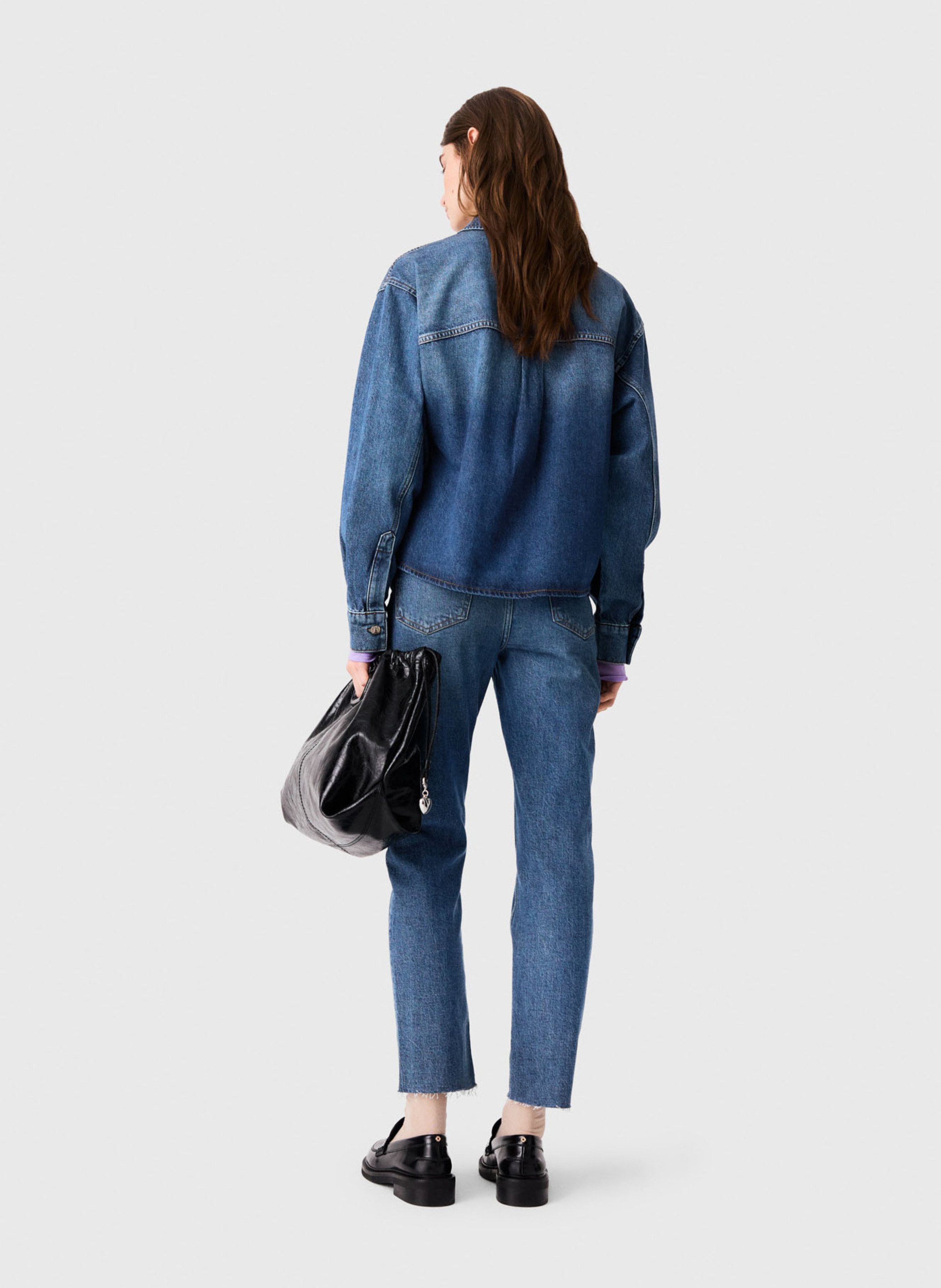 Oversized denim shirt MAJE Blue