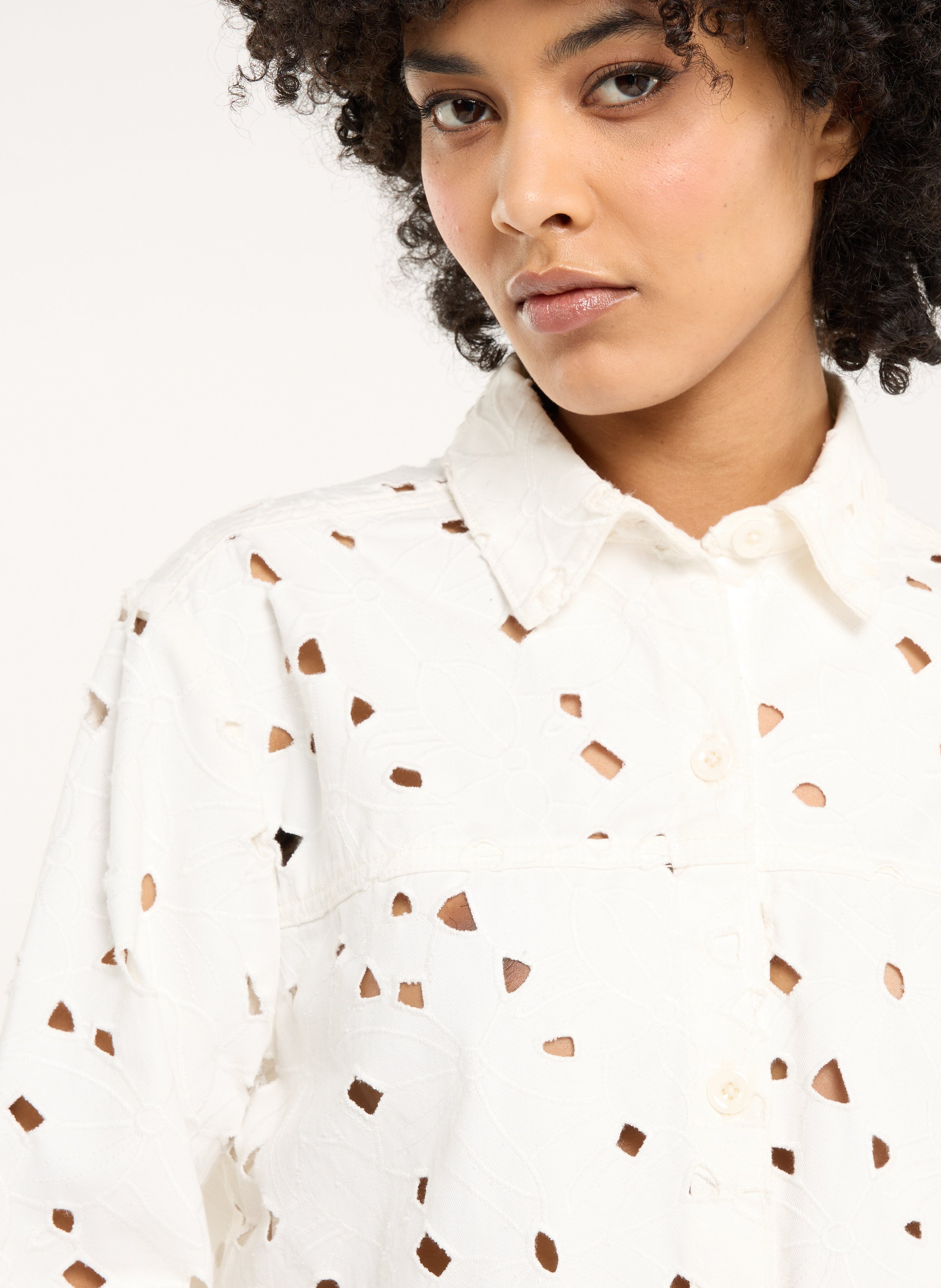 Blouse met klassieke kraag SAISON 1865 Wit