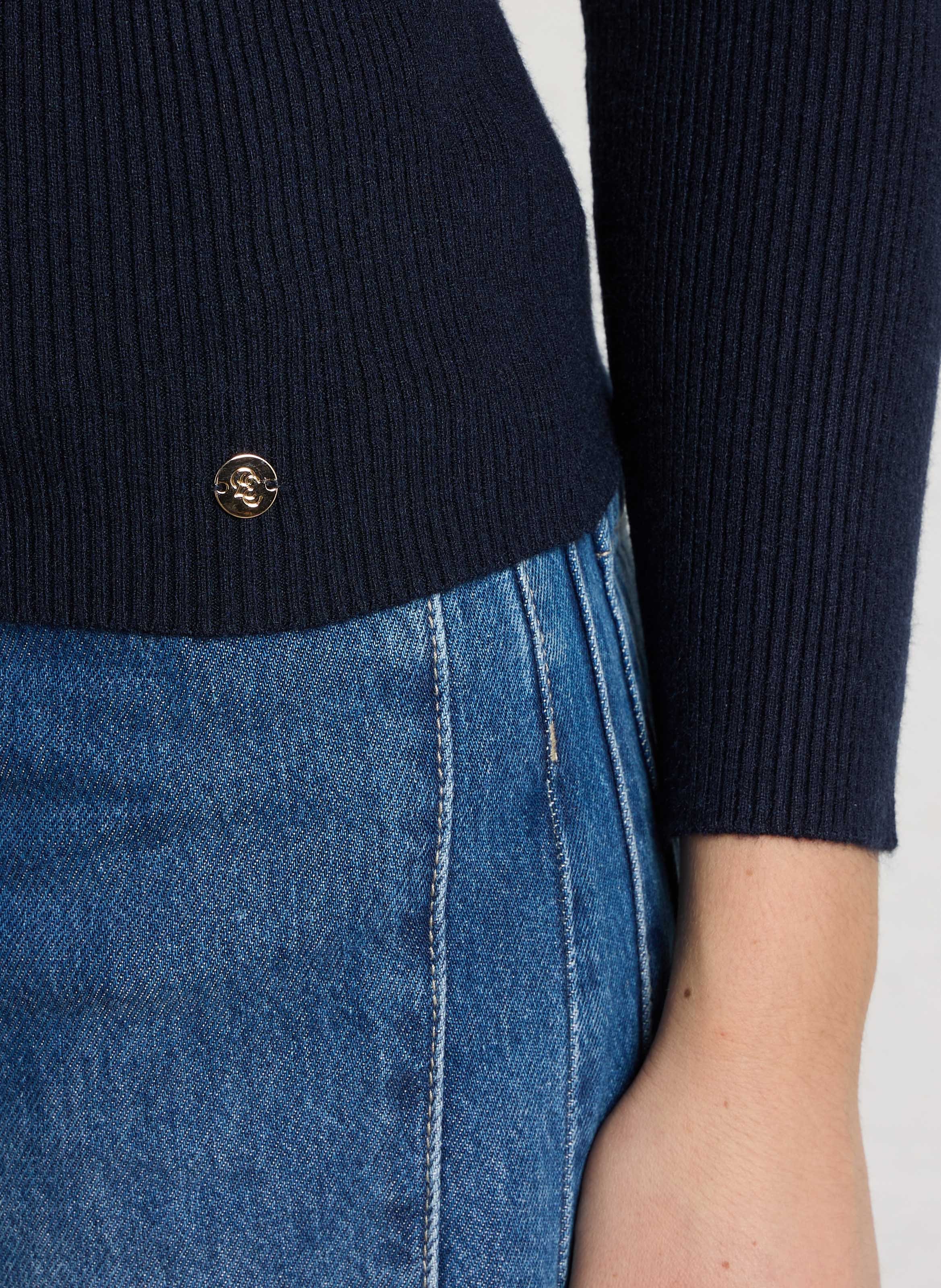 Aansluitende geribbelde trui met bit LA PETITE ETOILE Blauw