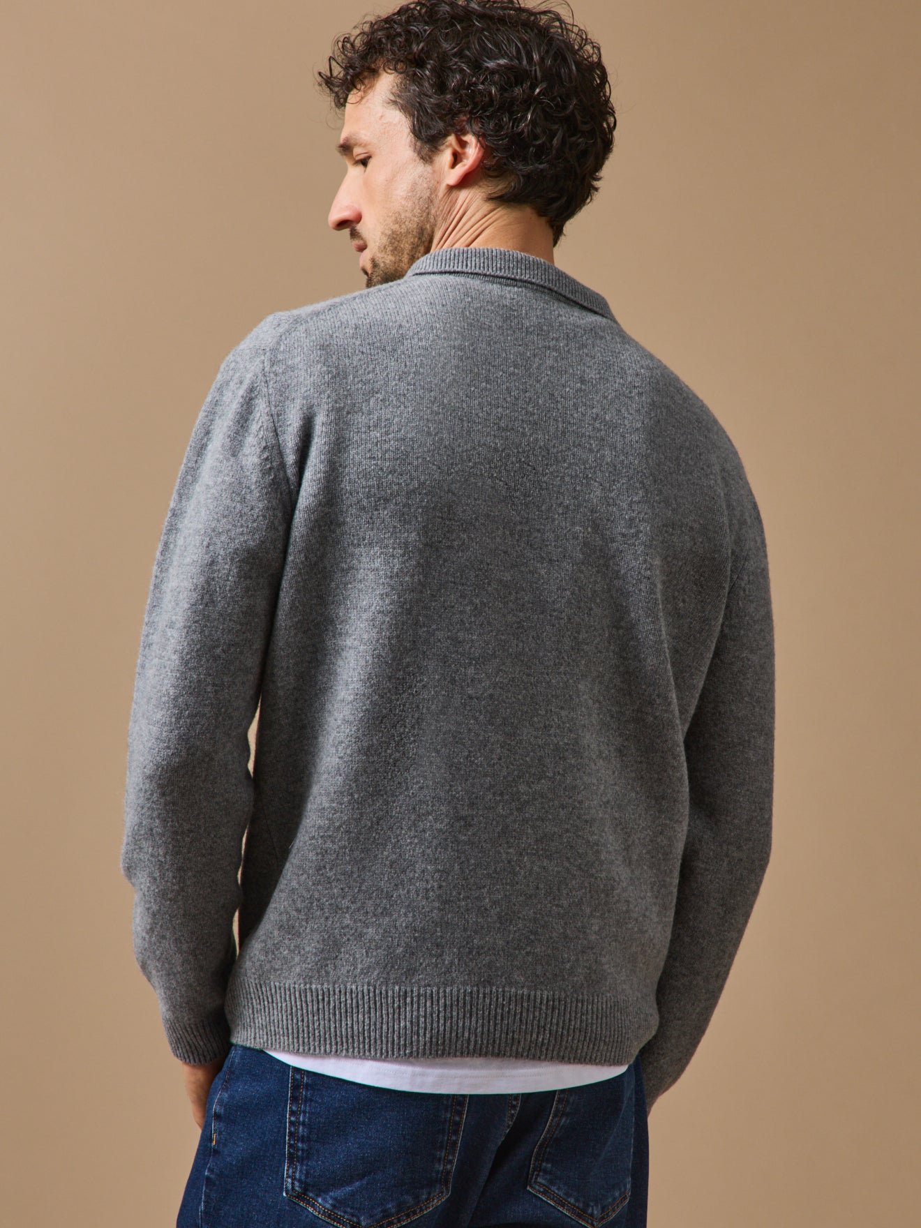 Pull col polo CYRILLUS Gris