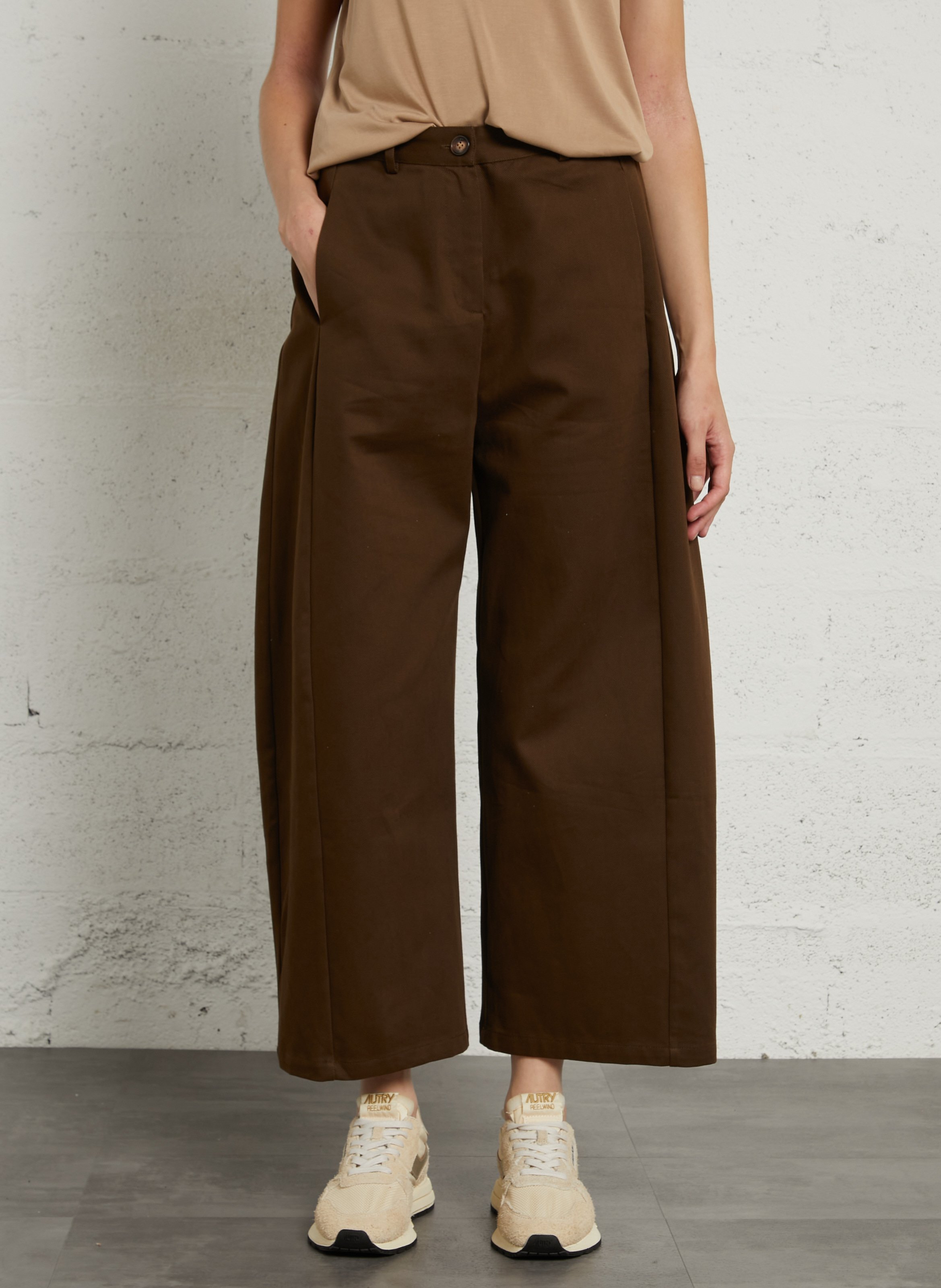 Barell cotton trousers LA PETITE ETOILE Brown