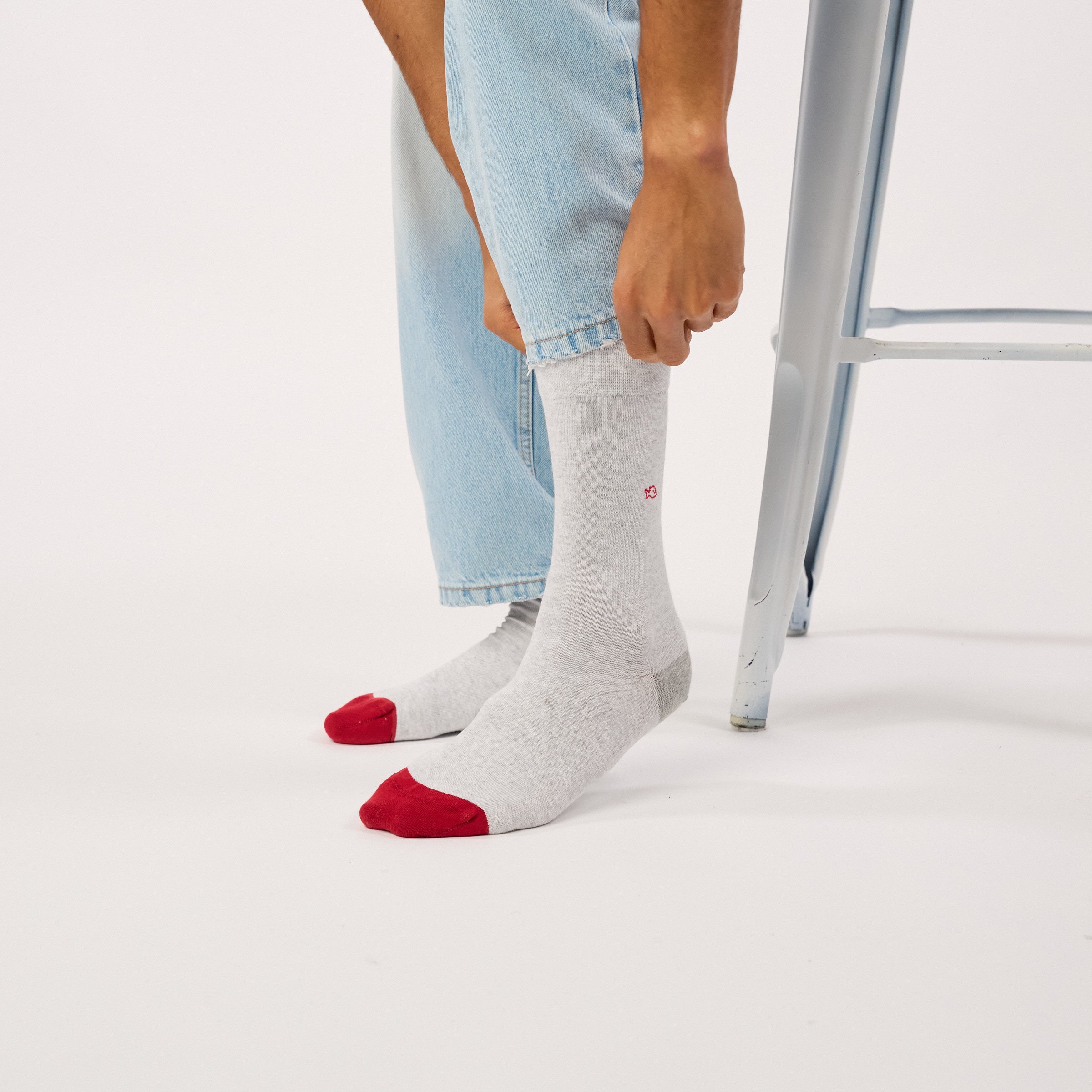 Combed cotton plain socks | Grey BILLYBELT Men