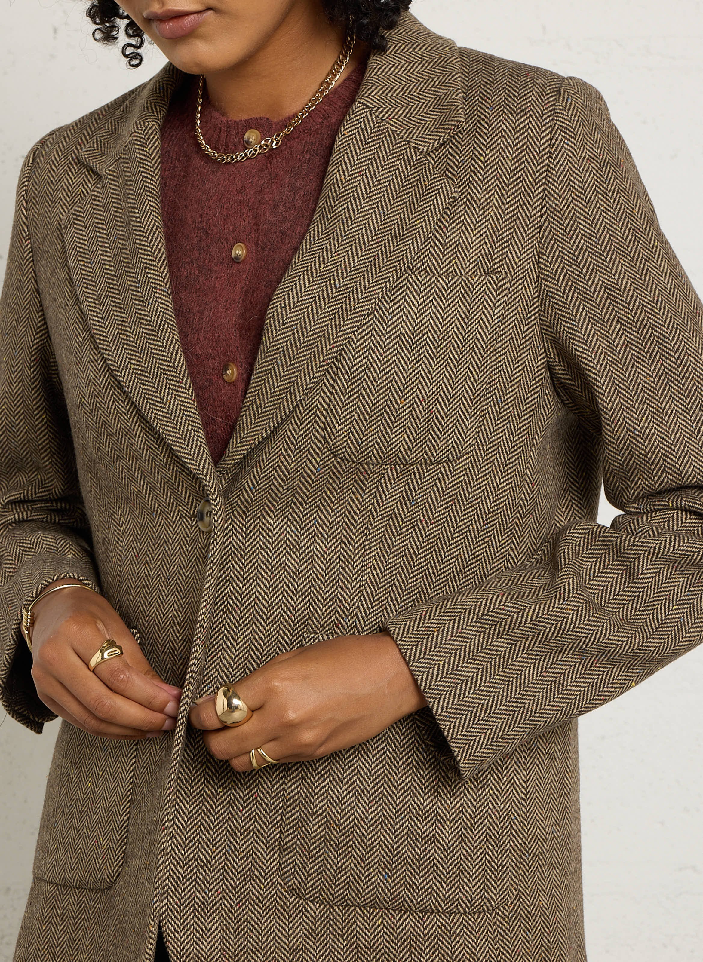 Gerade geschnittener Blazer mit Print JC SOPHIE Braun