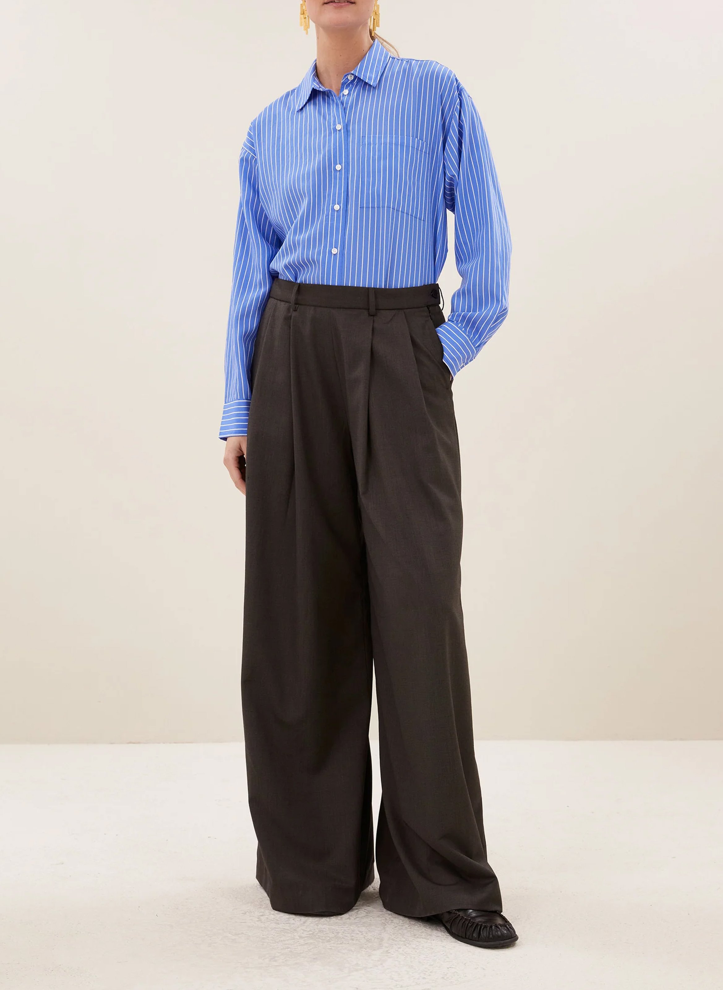 Recht gestreept overhemd BY BAR Blauw