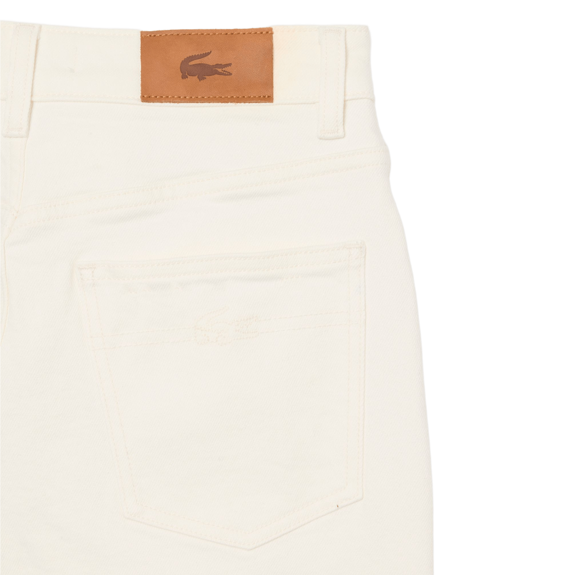 Gerade geschnittene Hose aus Baumwoll-Mix mit hohem Bund LACOSTE Weiss
