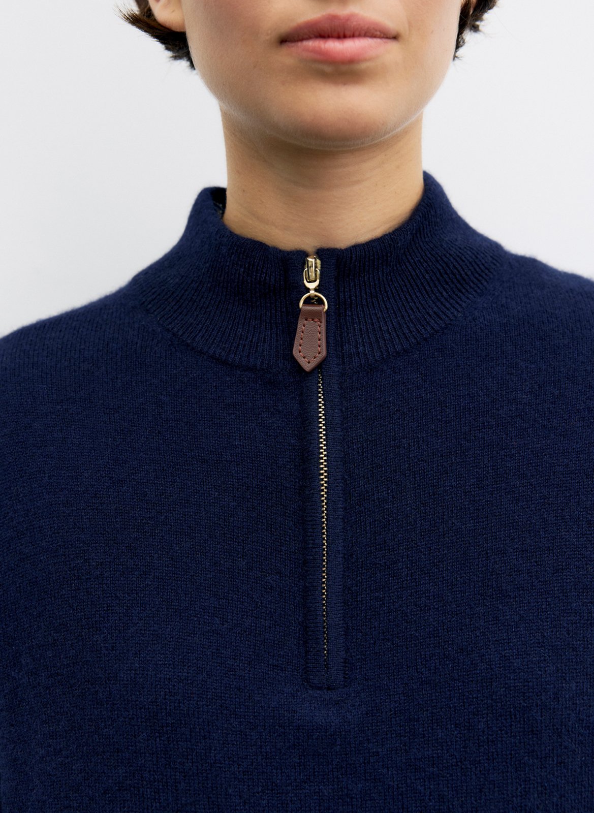 Cashmere zip-neck turtleneck sweater GERARD DAREL Blue