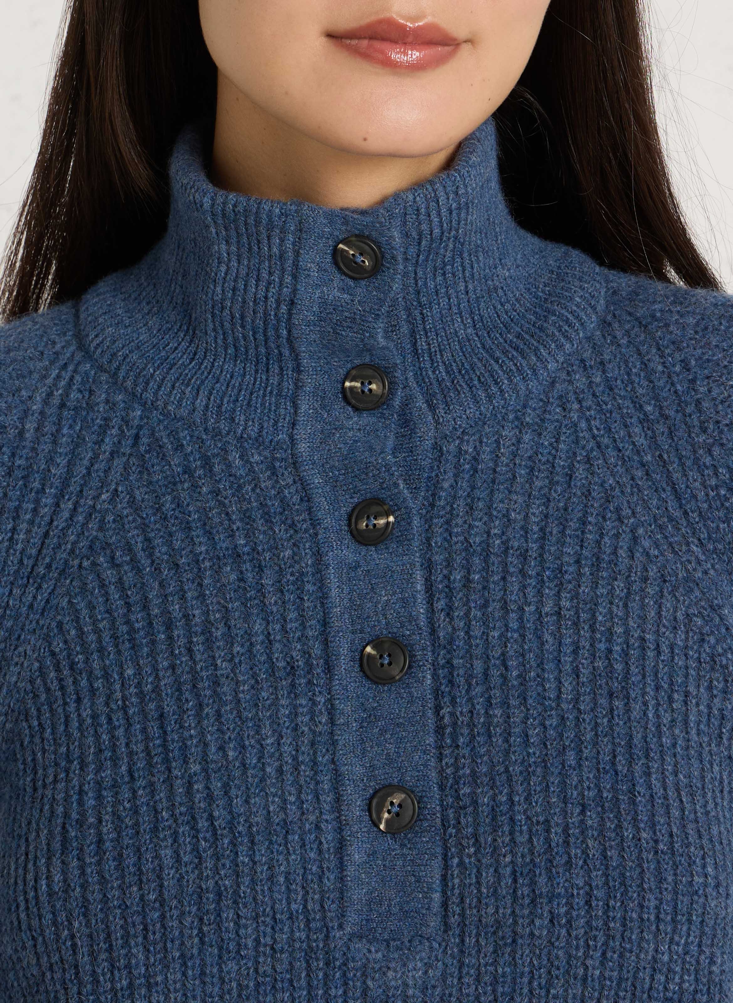 Trui met opstaande kraag | wolblend ARMOR LUX Blauw