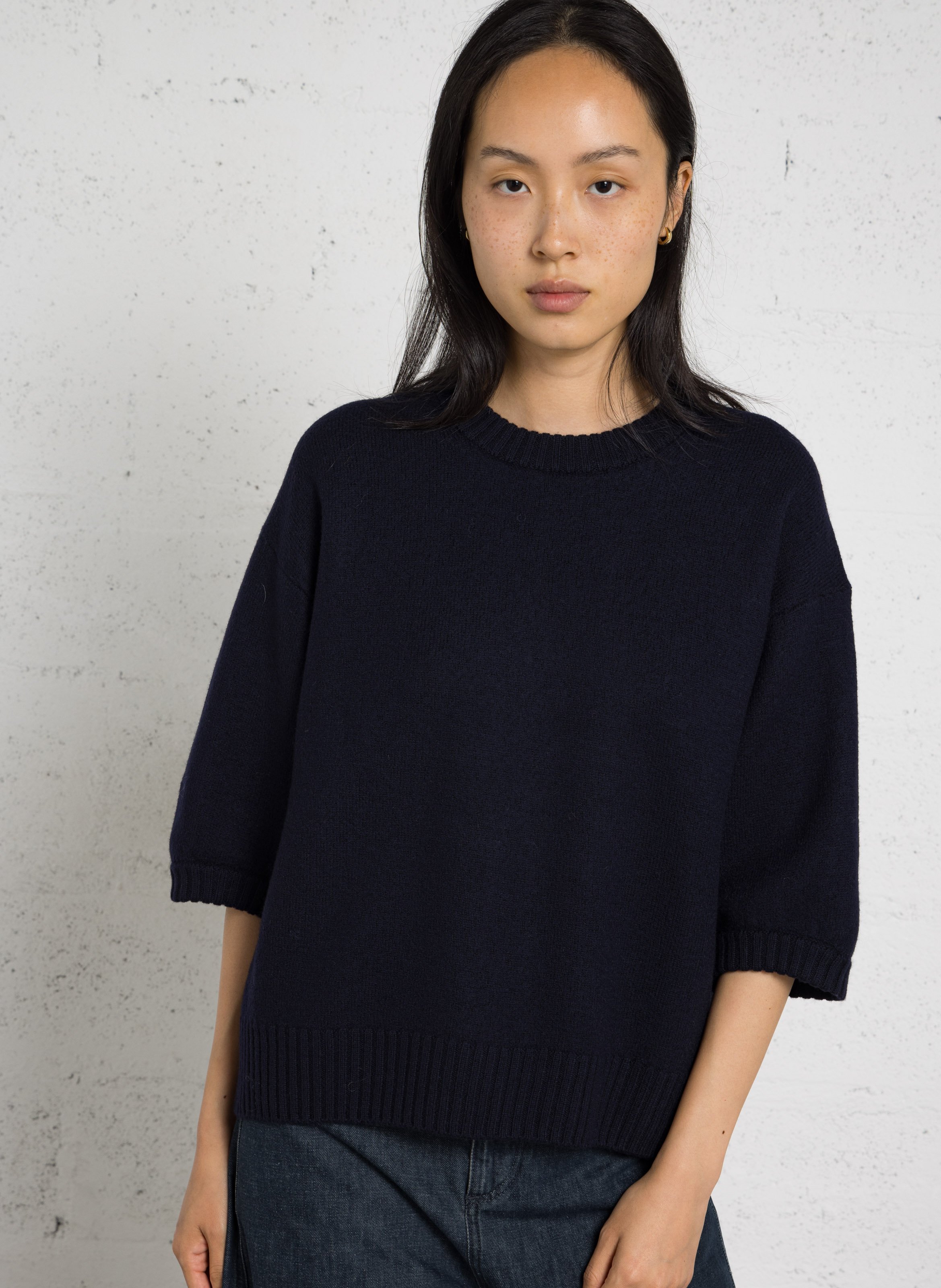 Straight-cut wool sweater SOEUR Blue