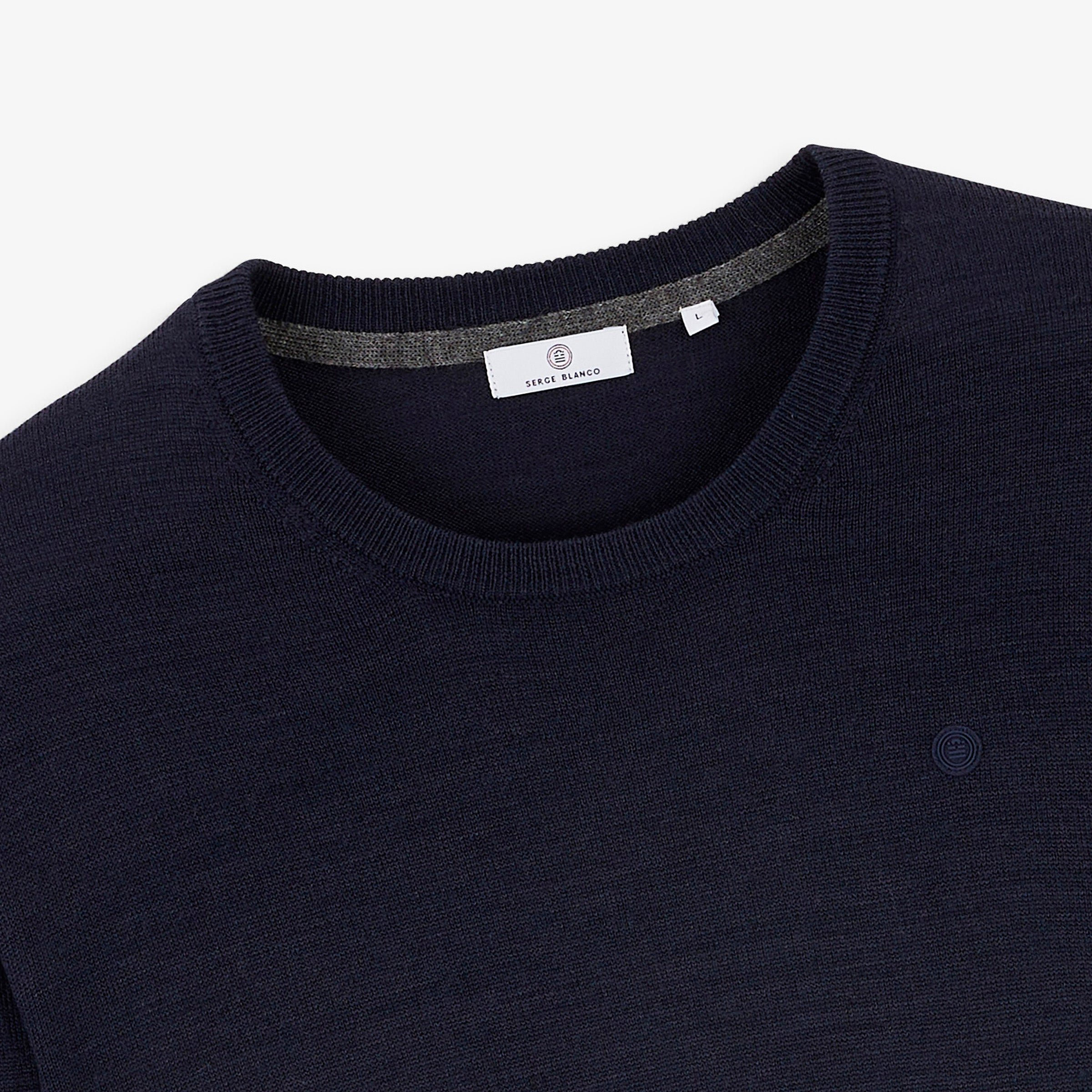 Essential navy blue crew-neck MAO sweatshirt SERGE BLANCO Blue