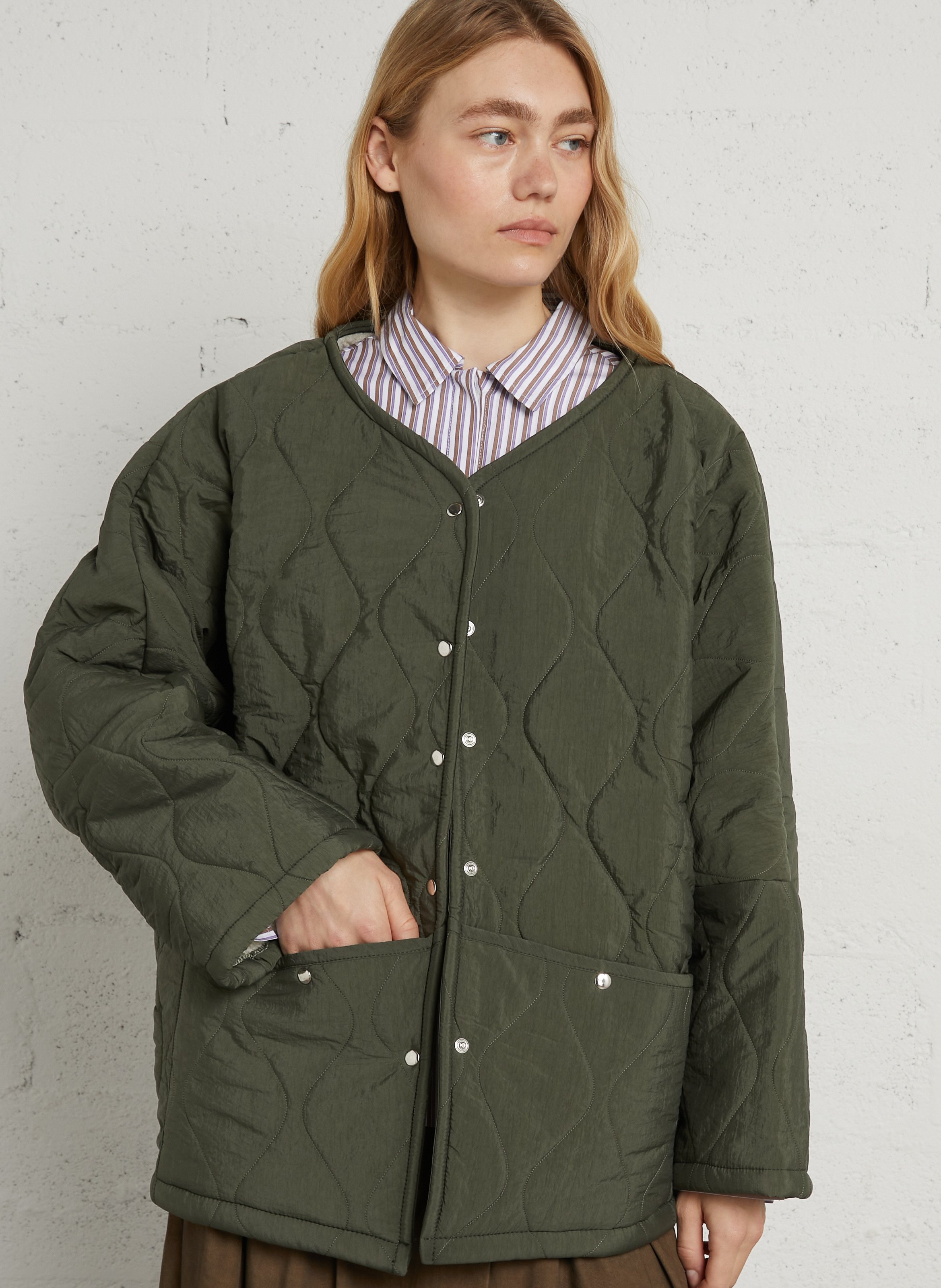 Veste ample matelassée col V AOKYANOS