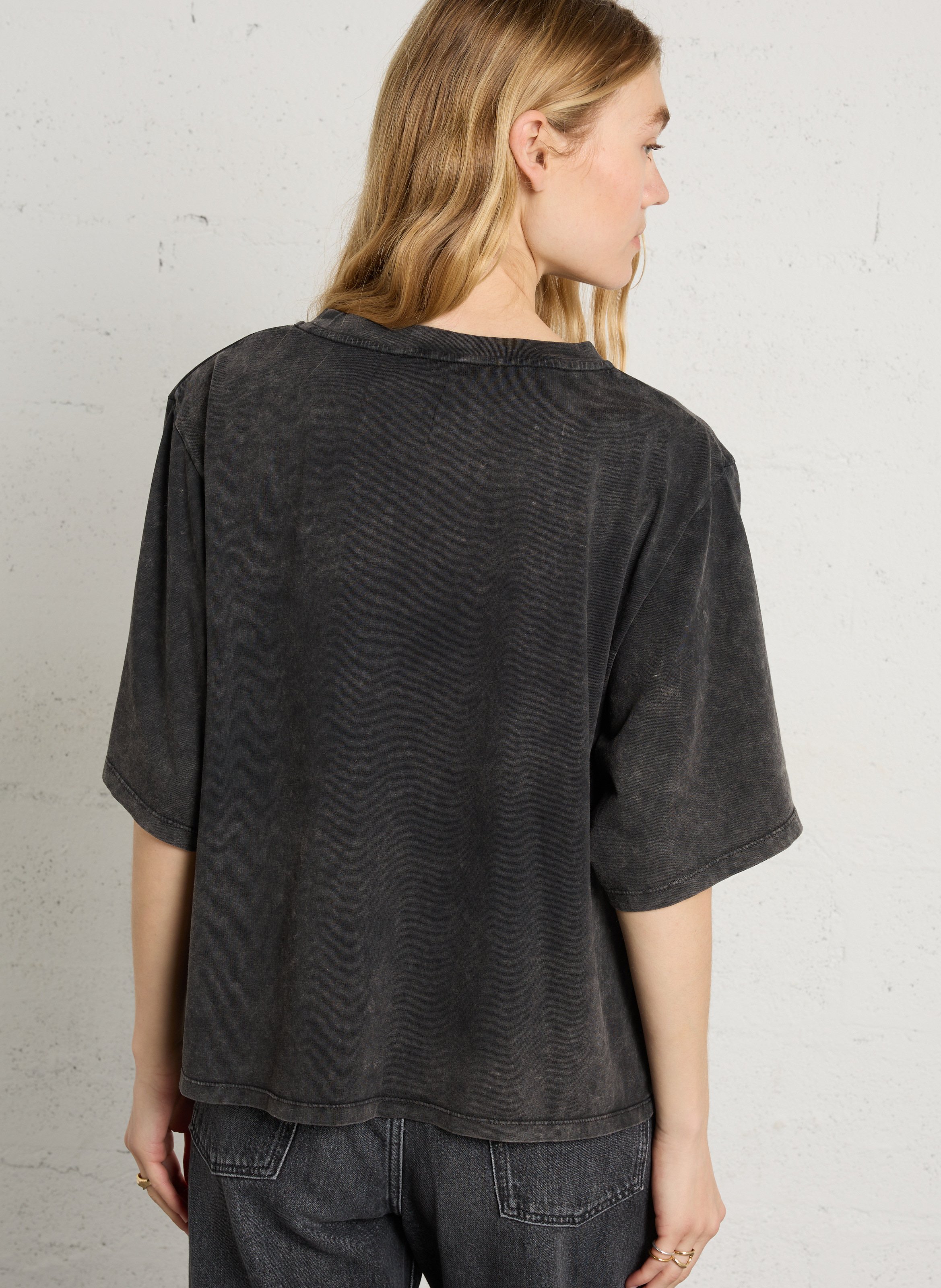 Katoenen T-shirt met ronde hals  BERENICE Grijs
